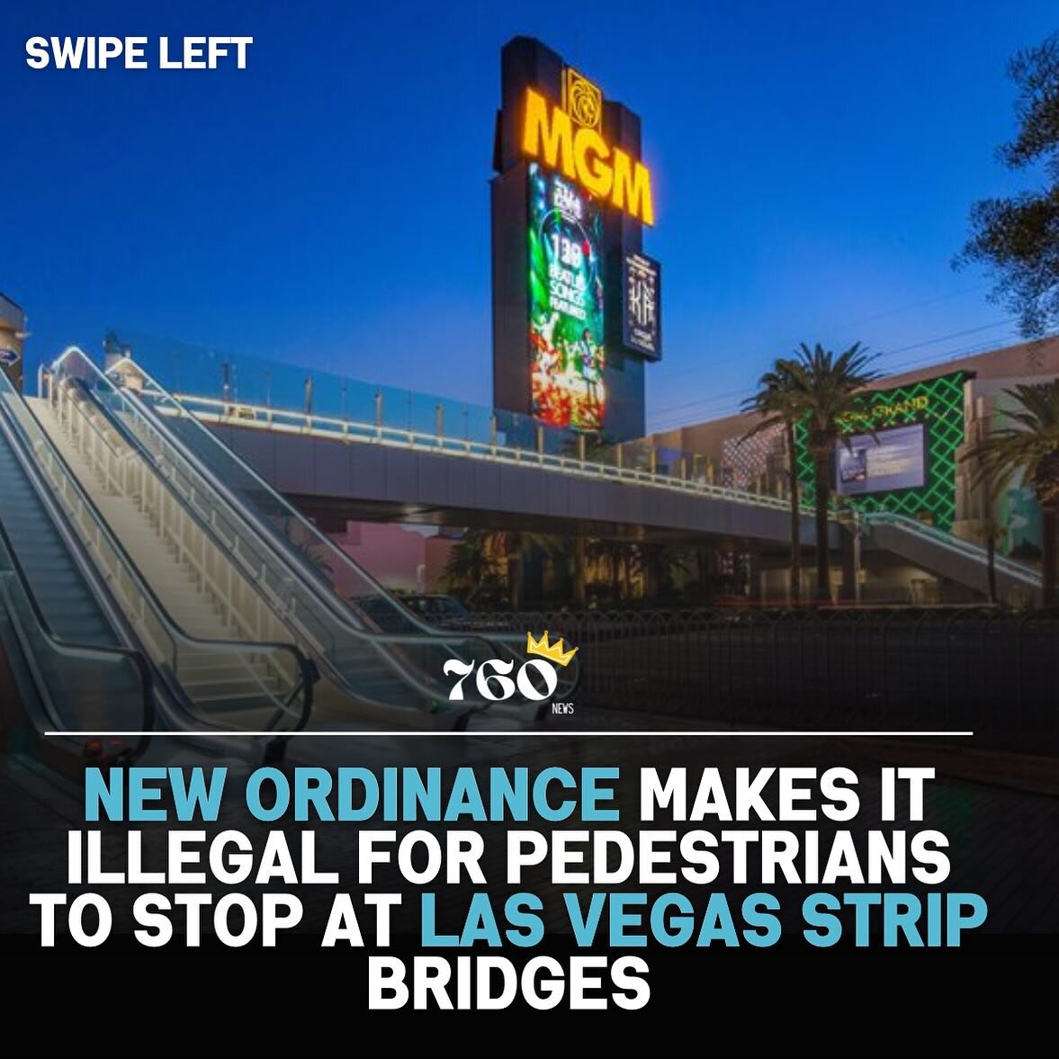 For the full story, please view my story or copy and paste the link below

Full story: https://www.760news.org/other-stories/new-ordinance-makes-it-illegal-for-pedestrians-to-stop-at-las-vegas-strip-bridges

#LasVegasStrip #PedestrianOrdinance #Publi