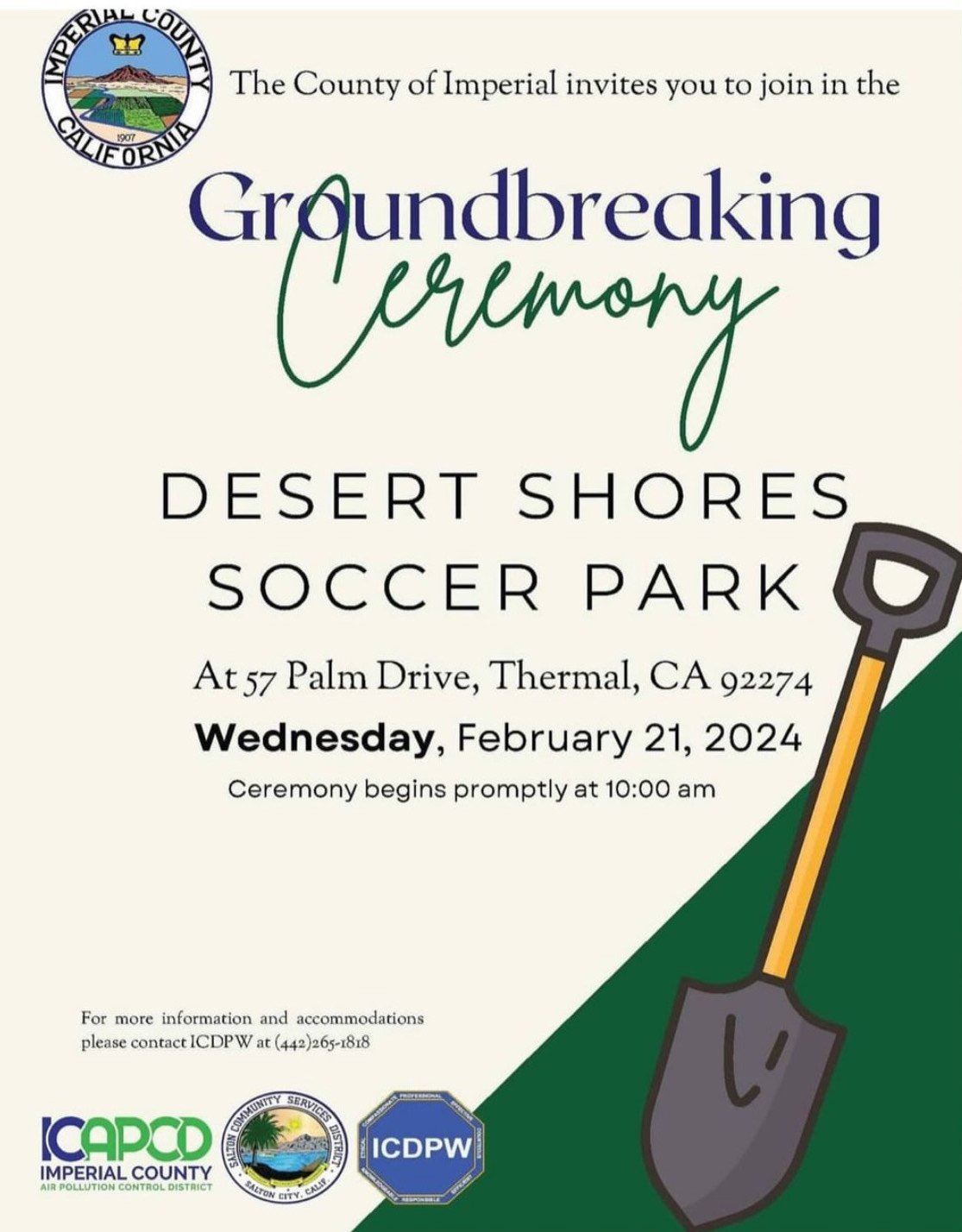 Desert Shores soccer park groundbreaking
