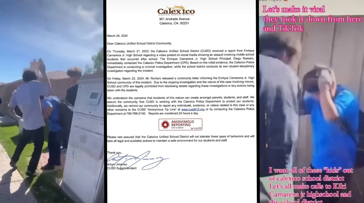 viral Social Media post Prompts Police investigation into Alleged Bullying Incident at Calexico Junior High