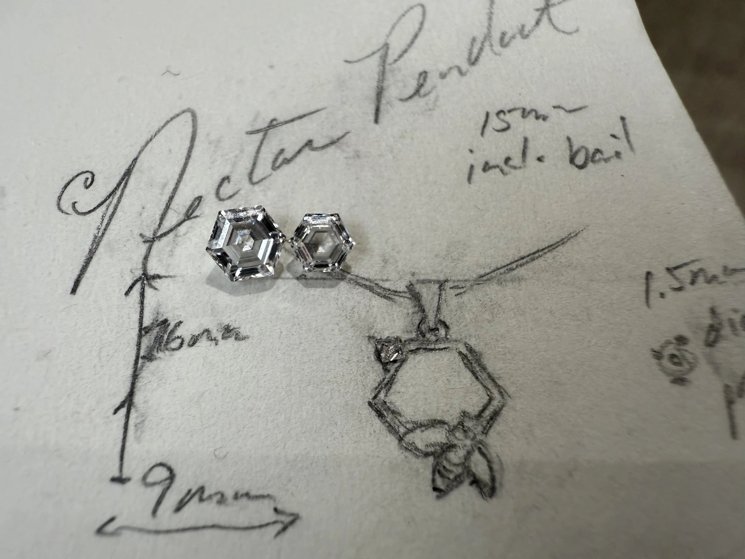 Coming Soon-Nectar-Honeycomb and Bee Pendant With Diamond.