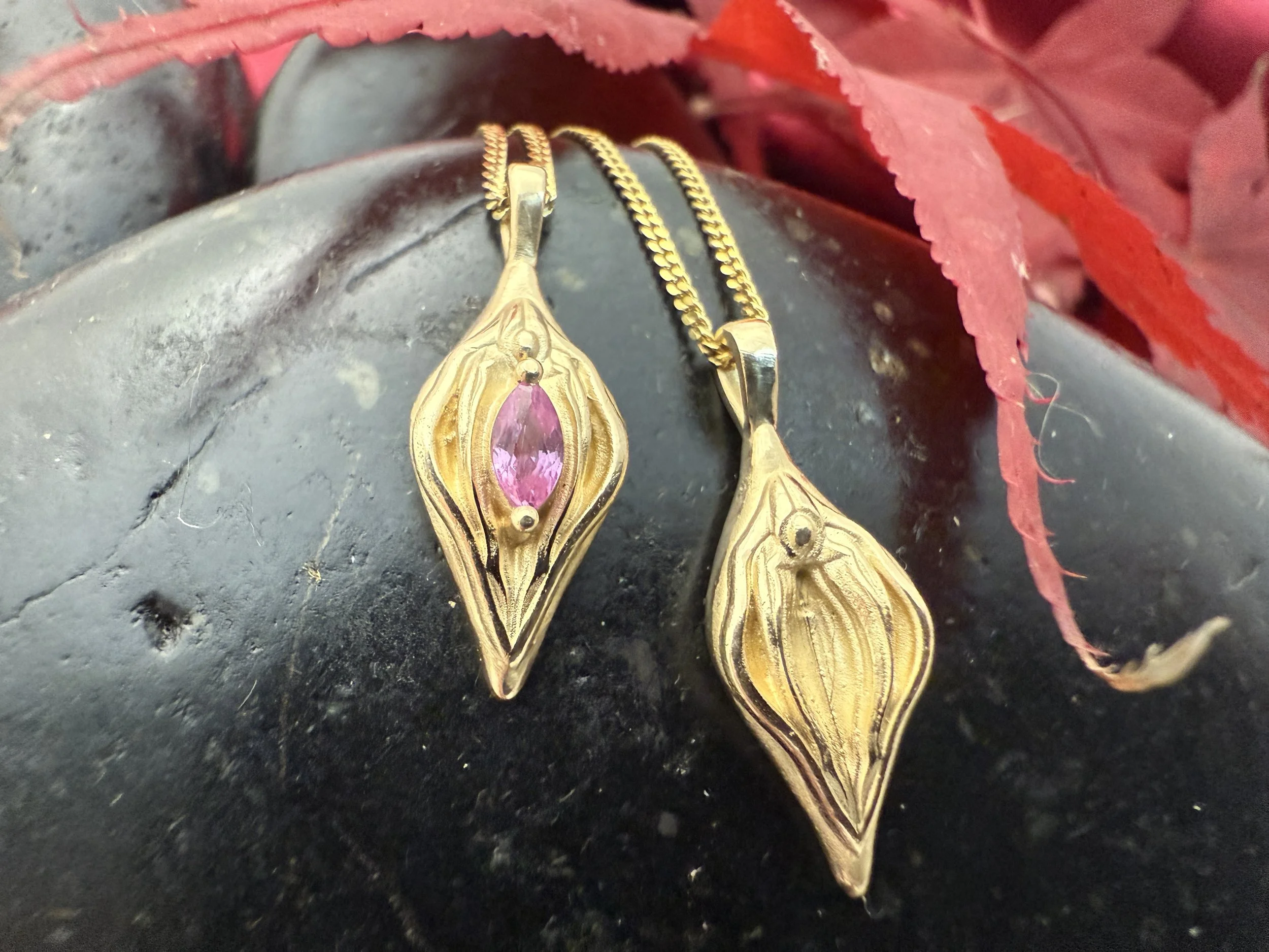 Large Golden Yoni Pendant