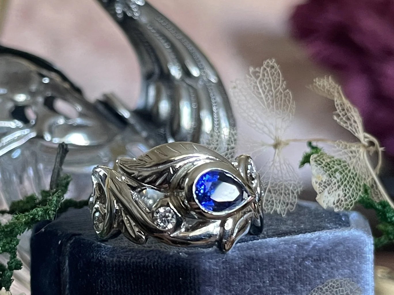 Wanderlust Green Sapphire and Diamond Ring — Melissa Caron