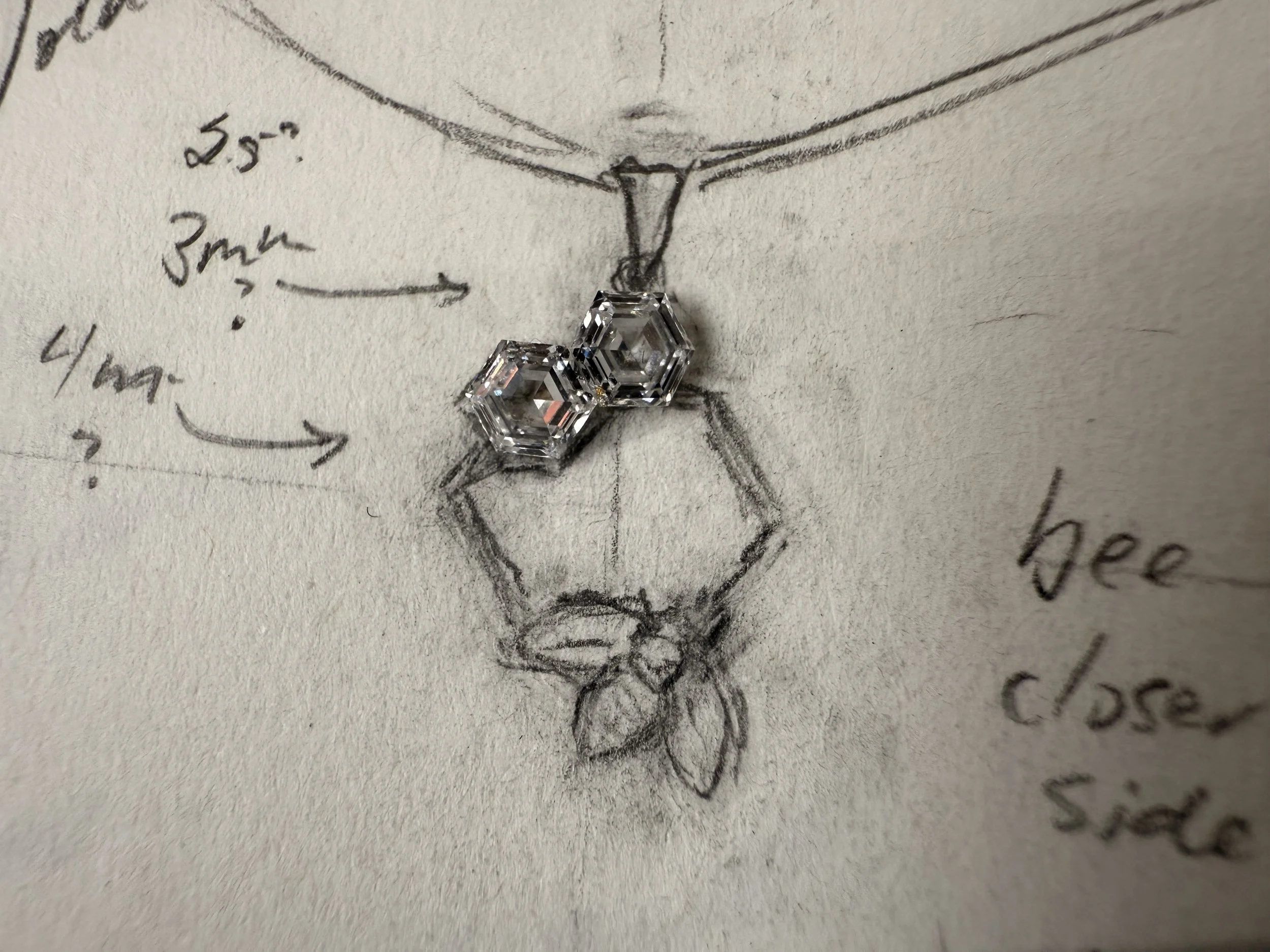 Coming Soon-Golden Kinship Bee on Honeycomb Pendant.