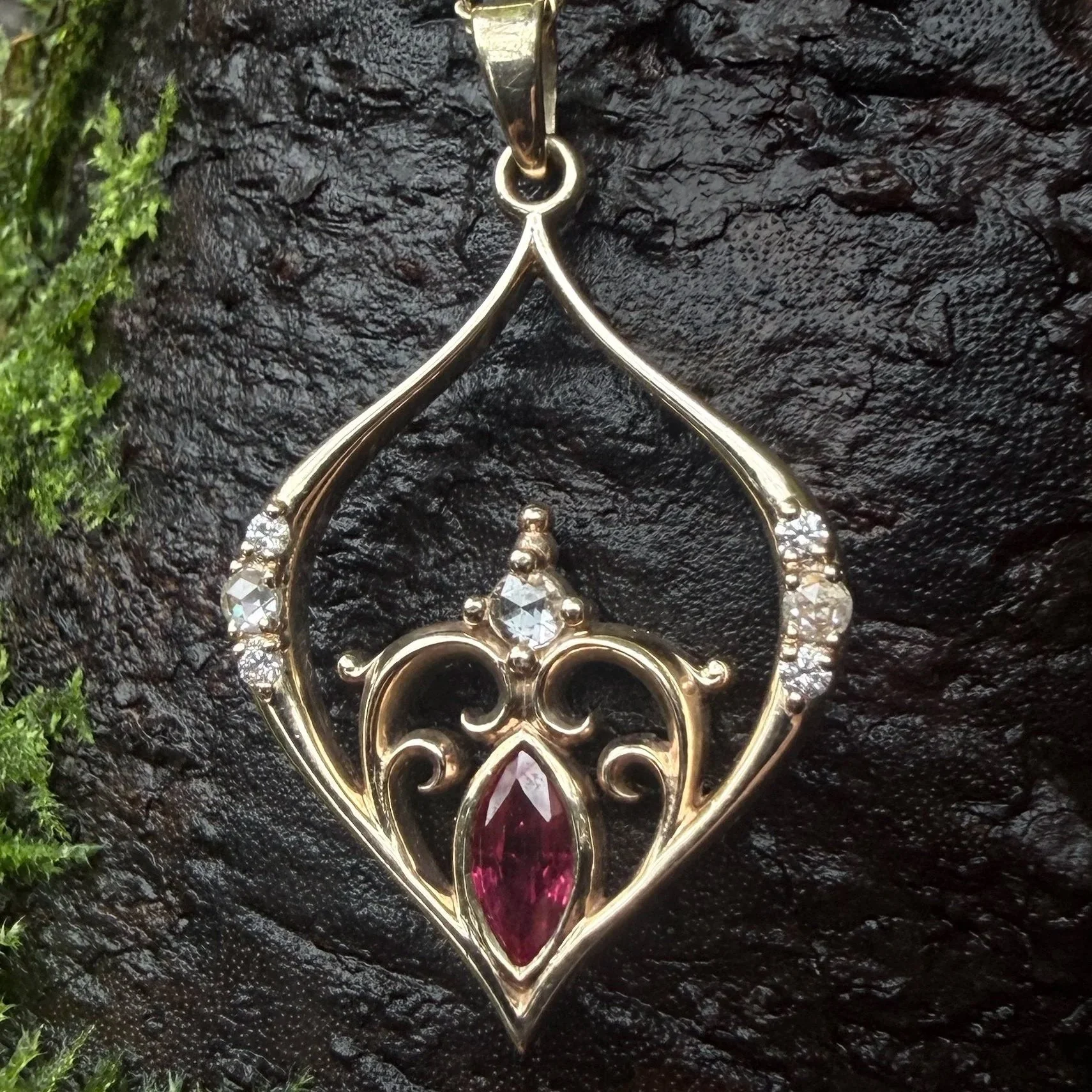 Seraphine Ruby and Diamond Pendant