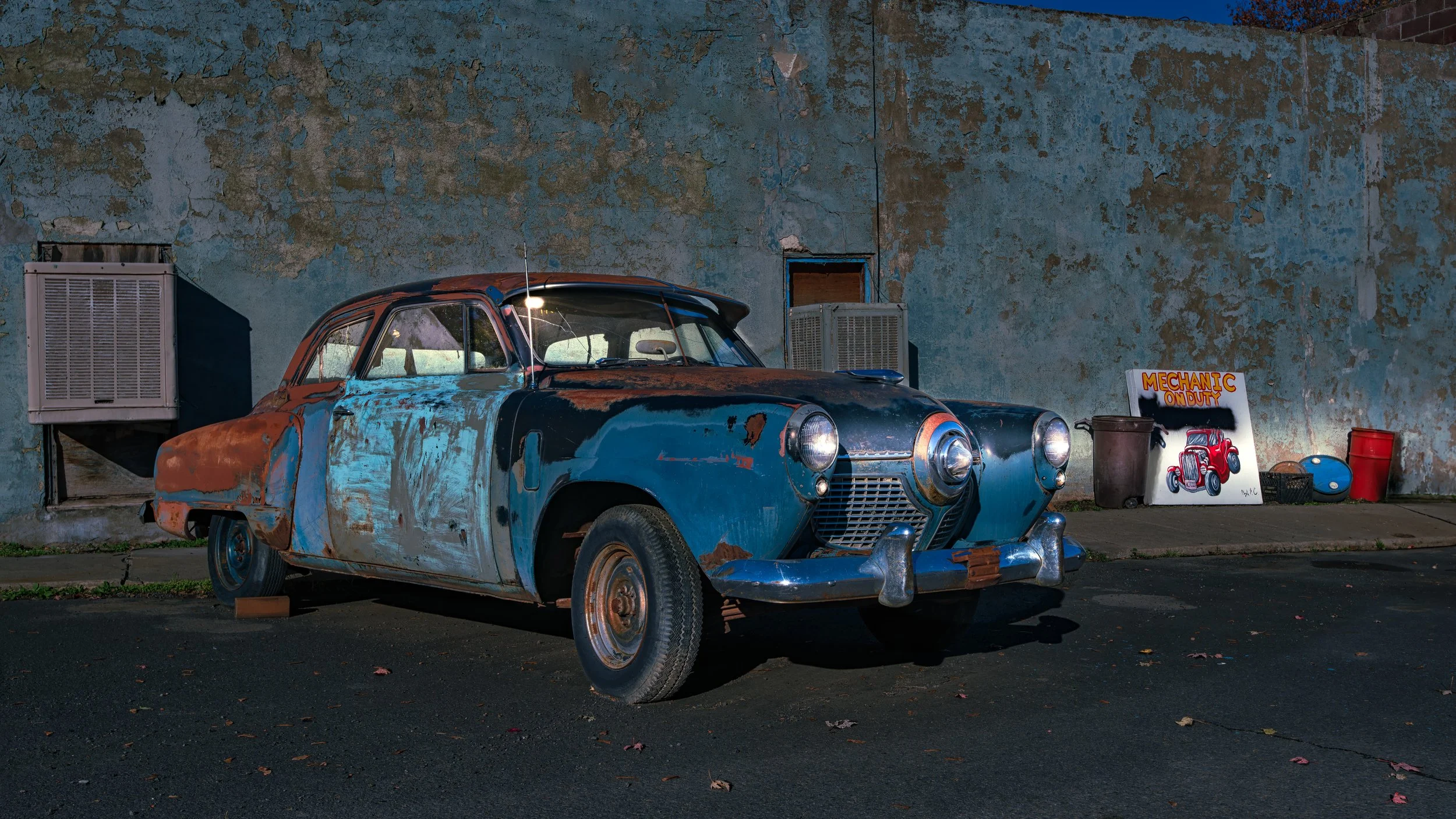 Old Studebaker parked in Weston, OR. This photo was actually taken in the middle of the morning. I darkened it in PhotoShop
