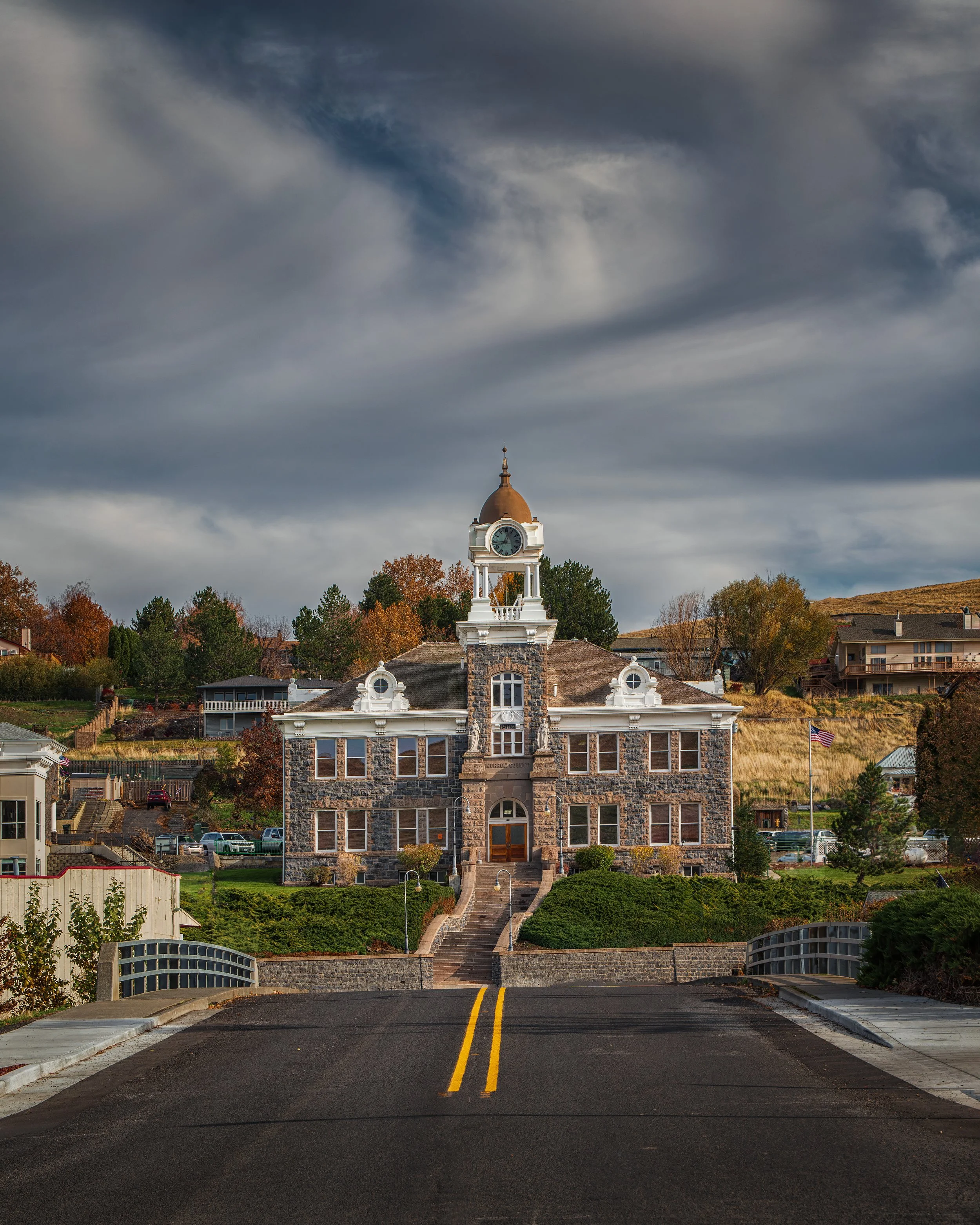 This is the Morrow County Courthouse in Heppner, OR. It's a beautiful building. Again the clouds were spectacular.