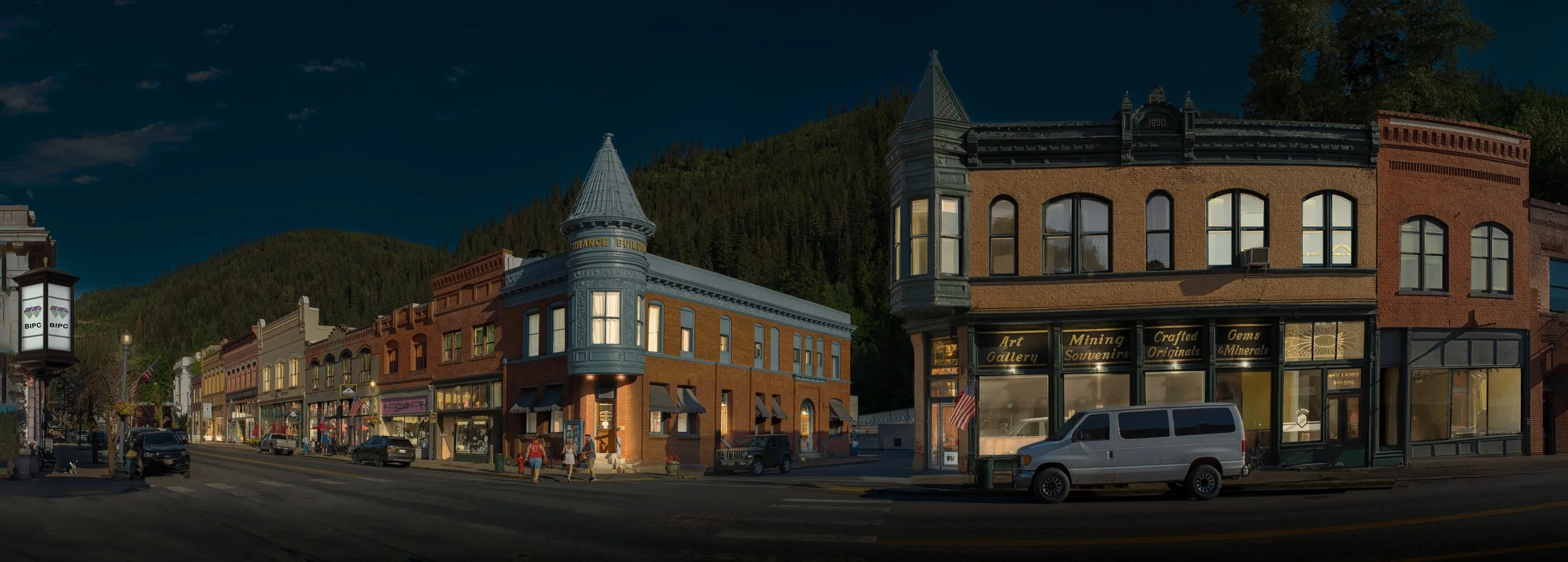 Wallace Idaho panorama night