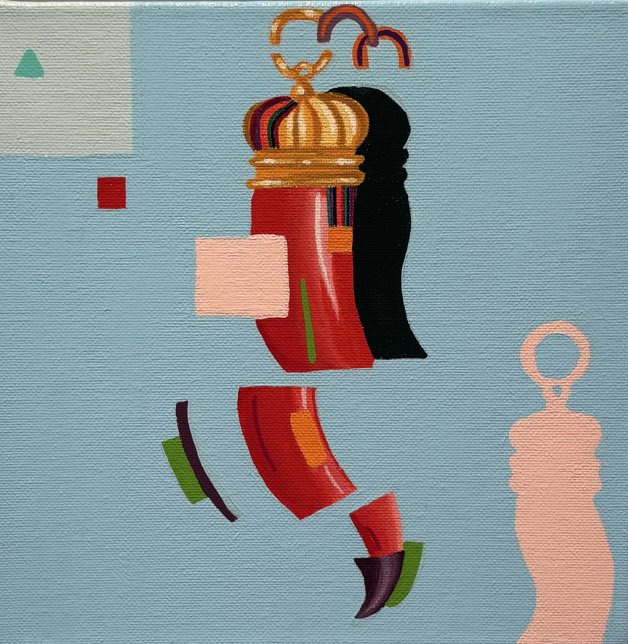 14. Sarah Soulay, 'Corna', 2026, acrylic on canvas, 20 x 20 x 4 cm, $125.00.