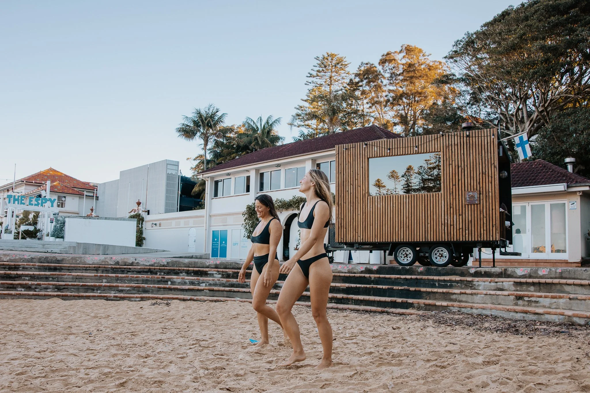 Harbour swim after wood-fired sauna session in Sydney