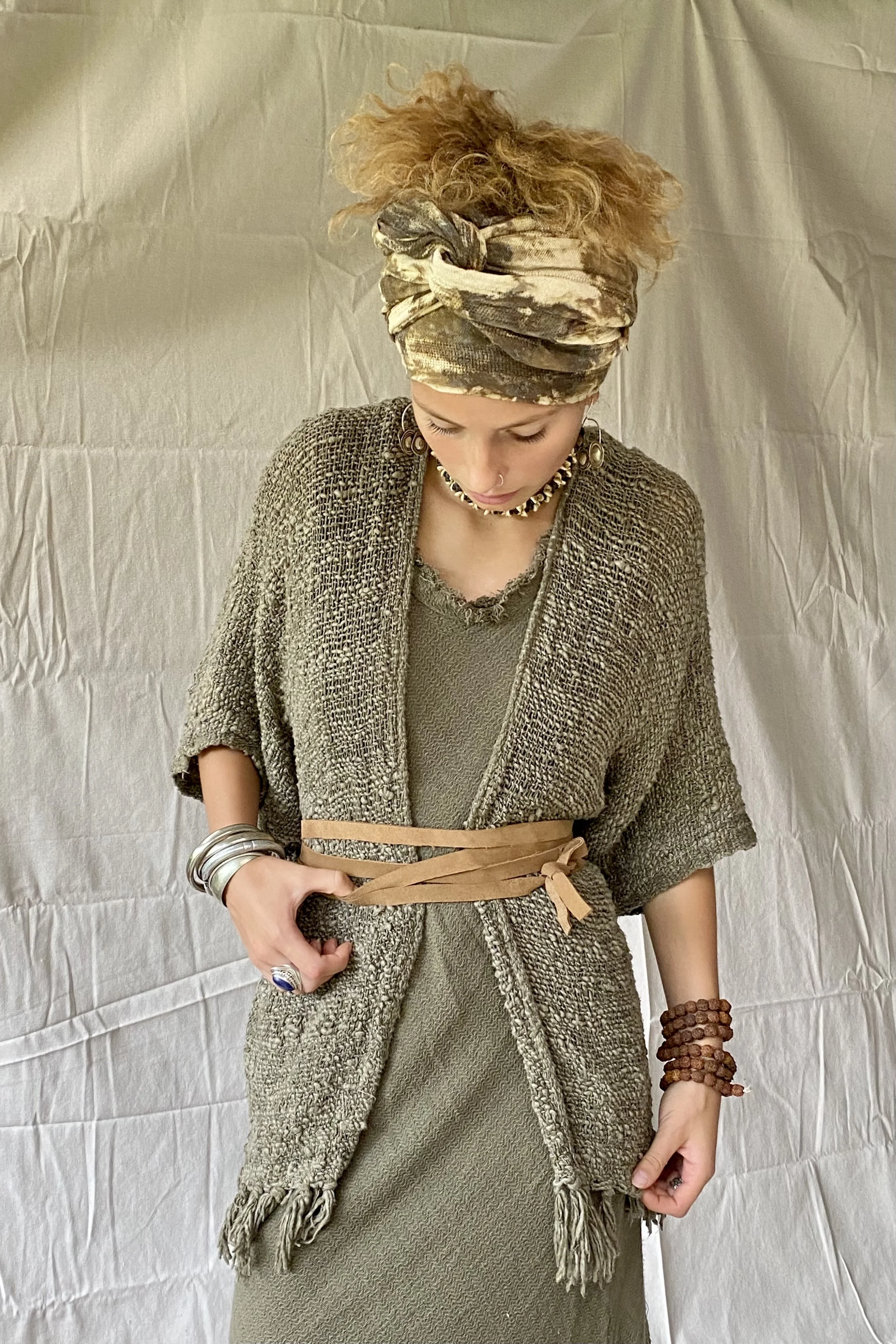 open robe - handloomed