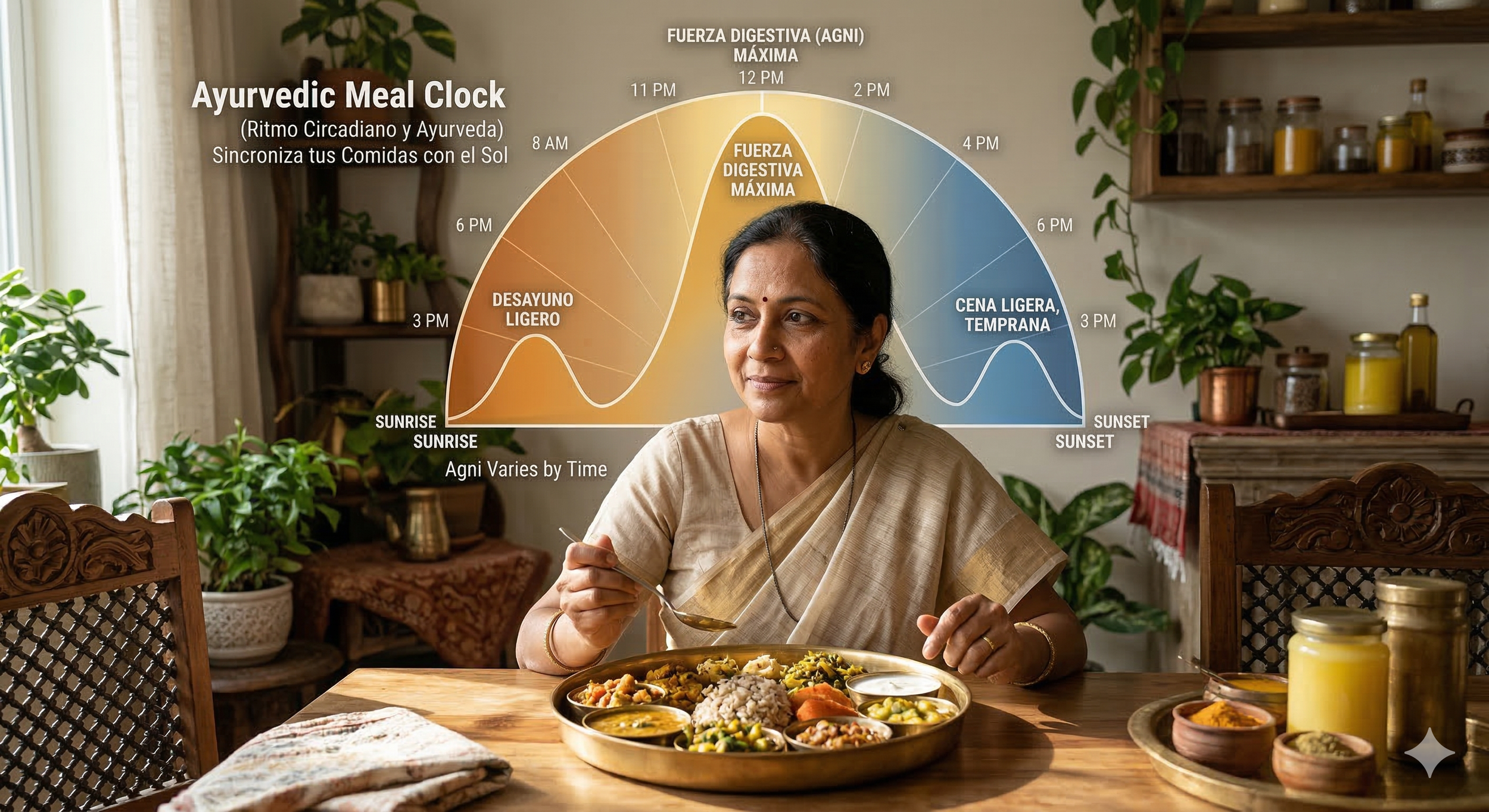 Ritmo circadiano y Ayurveda: por qué el horario de las comidas influye en la digestión