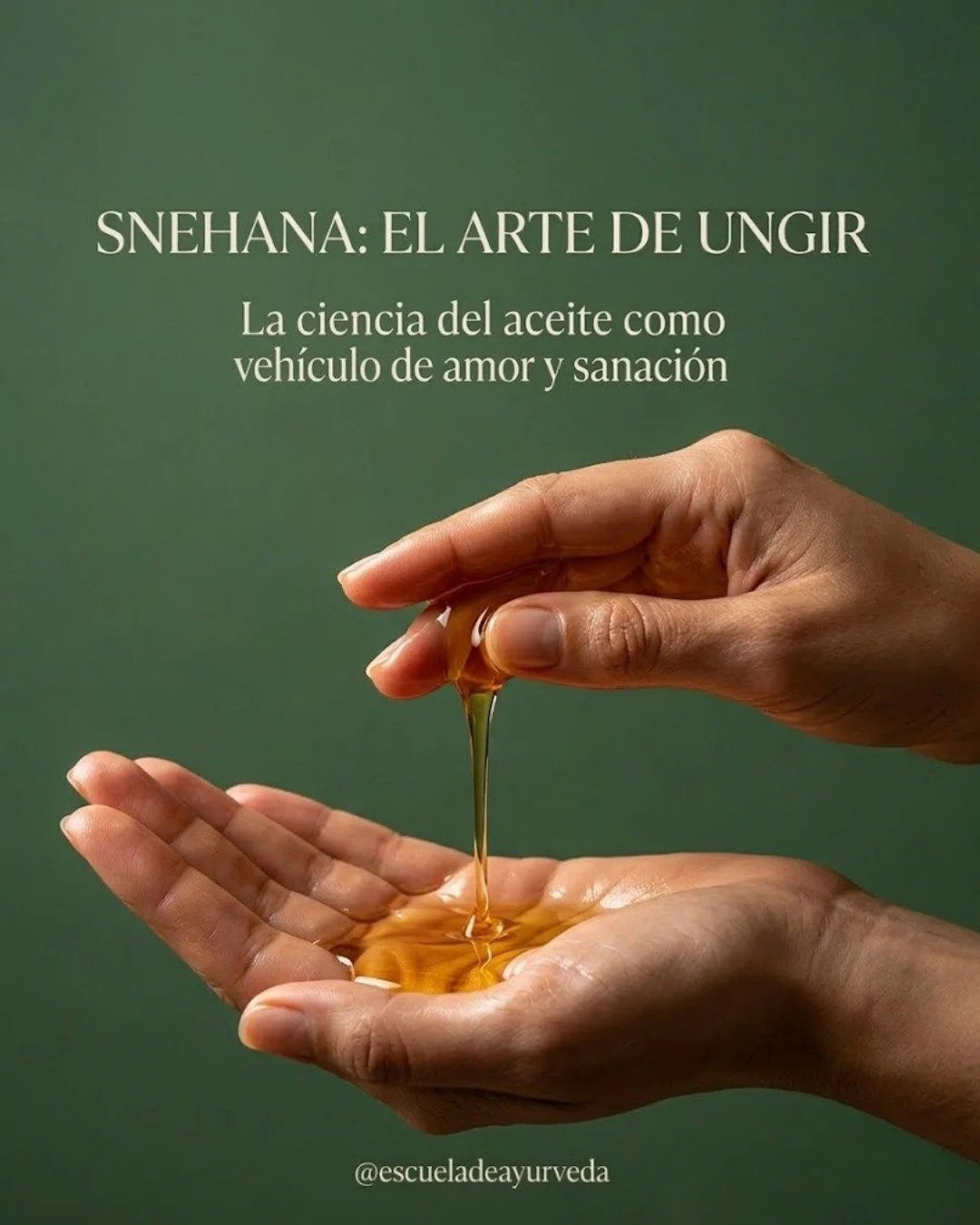 n Ayurveda, el aceite no se entiende &uacute;nicamente como una sustancia terap&eacute;utica.

El t&eacute;rmino s&aacute;nscrito Sneha significa al mismo tiempo aceite y amor, record&aacute;ndonos que la oleaci&oacute;n no solo nutre el cuerpo, sino