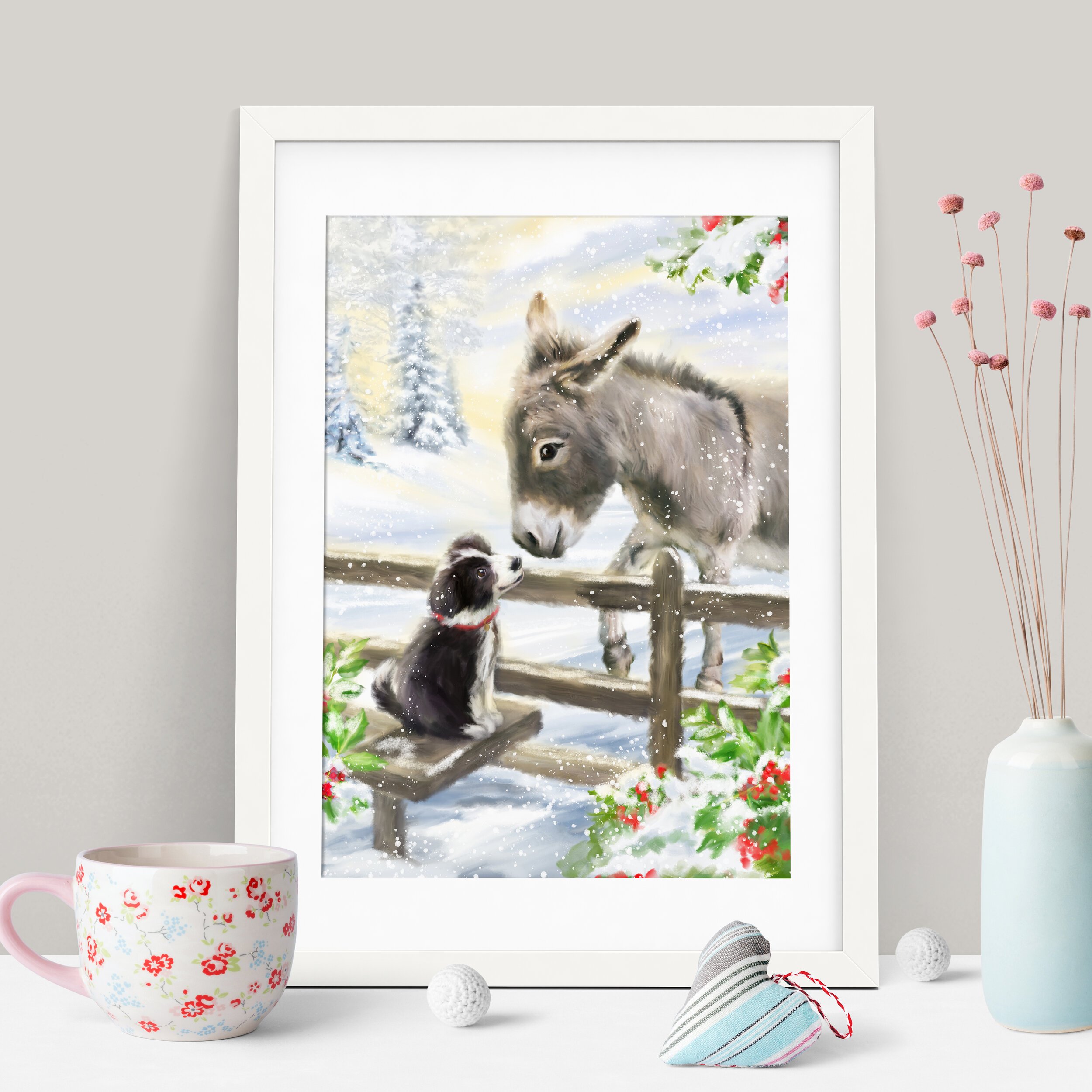 %27Bess+%26+Tess%27++Donkey+%26+Border+Collie+Puppy+-+Framed+Print+Mockup+2.jpg