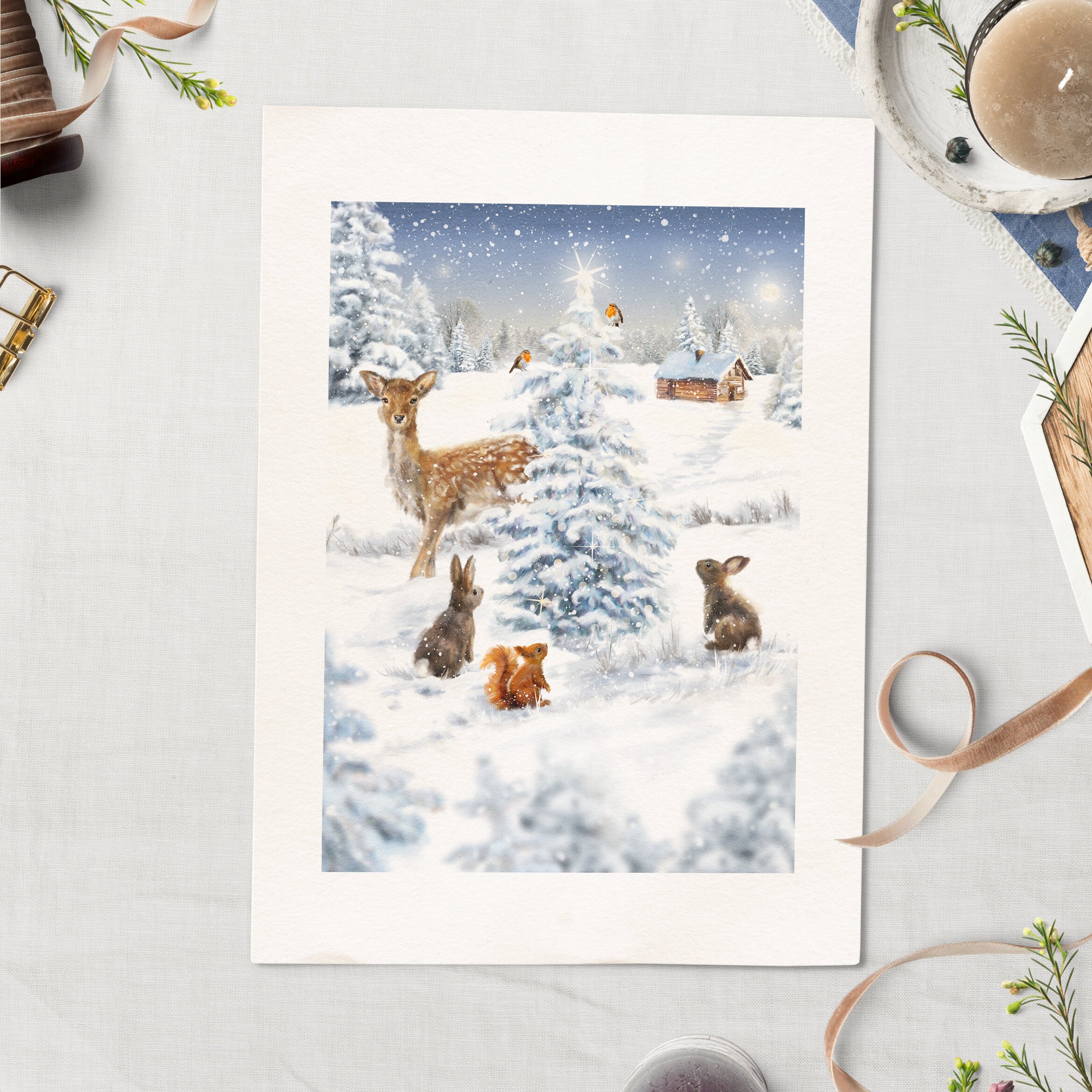 %27Around+the+Christmas+Tree%27+Woodland+Animal+Scene+-+Unframed+Print+Mockup+2.jpg