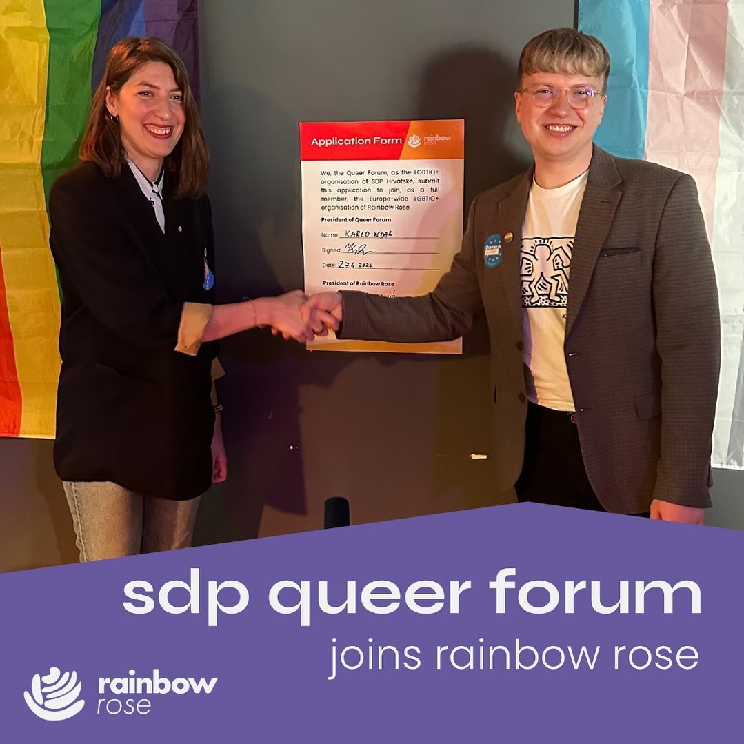 This weekend, we also welcomed the application of the newly established SDP Queer Forum of @sdp.hr to join our organisation. As one of the first EU election campaign events, the SDP continues to show their allyship with the LGBTIQ+ community. We are 