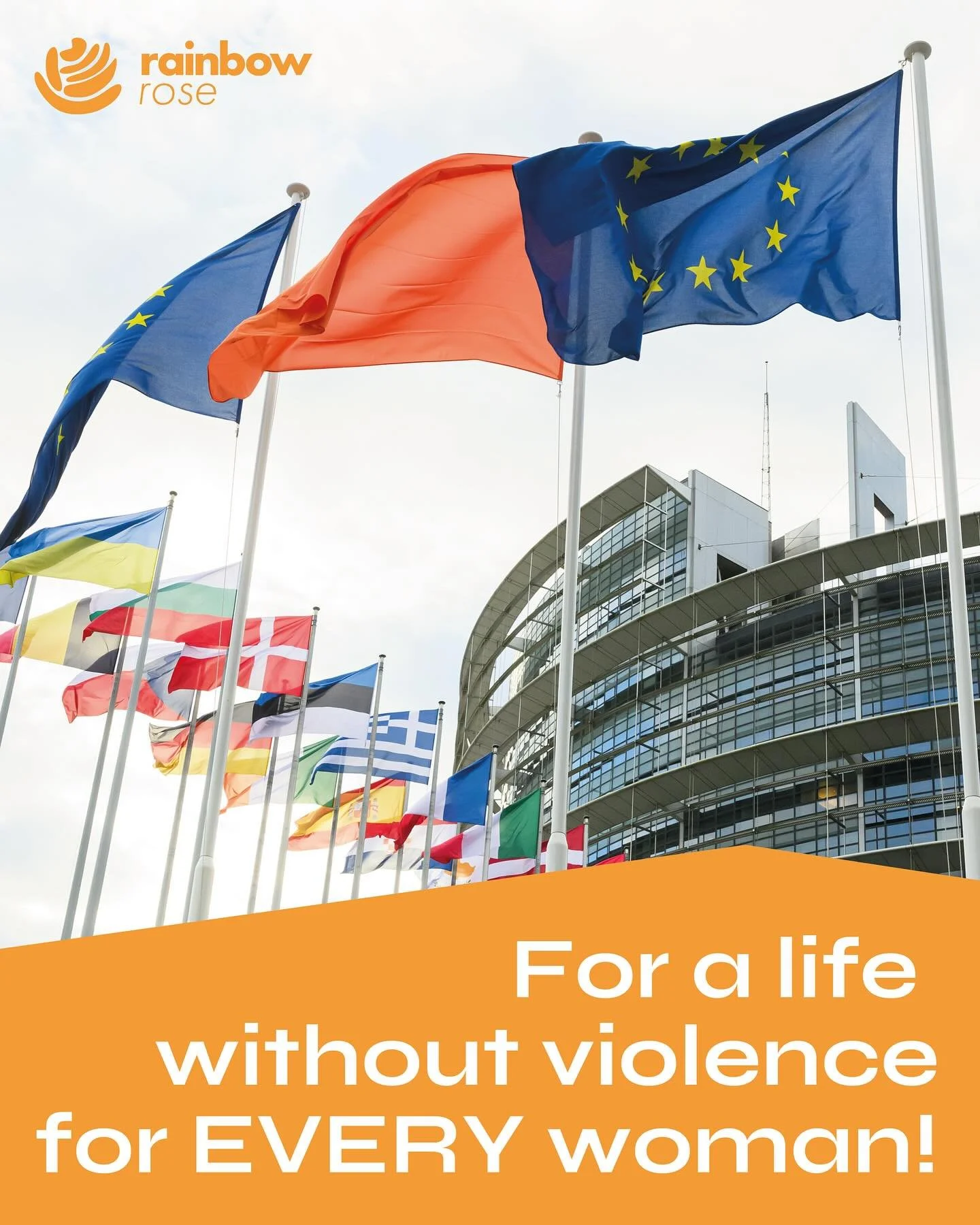 Today marks the start of the 16 Days for the Elimination of Violence against Women 🧡 As Rainbow Rose we are proud to join the efforts of #OrangeTheWorld and emphasize that our struggle continues for a life without violence, hatred and discrimination