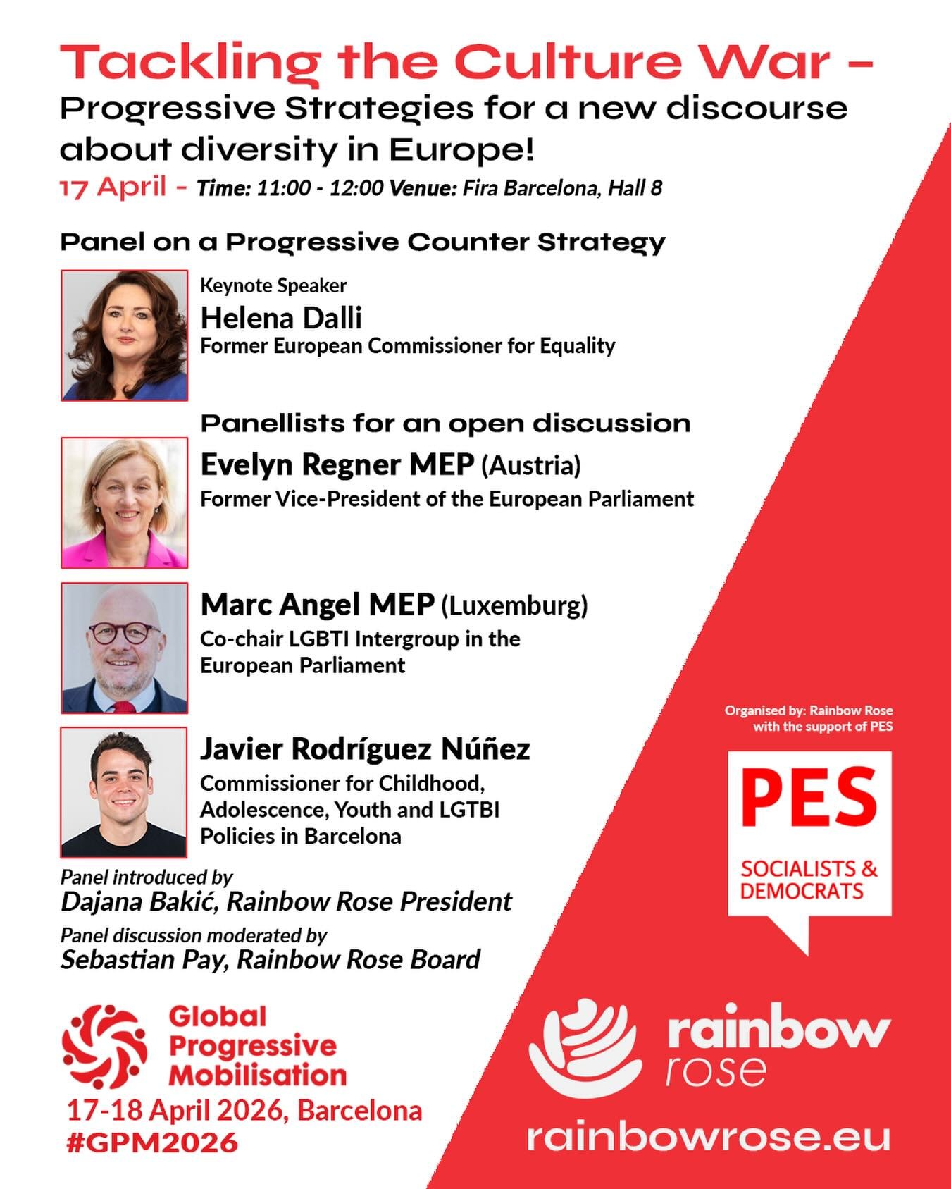 Join us at @globalprogressivemobilisation 🏳️&zwj;🌈 Tackling the Culture War: Progressive Strategies for a New Discourse on Diversity in Europe!
Across Europe, LGBTQI+ rights are facing increasing attacks, with coordinated campaigns targeting divers