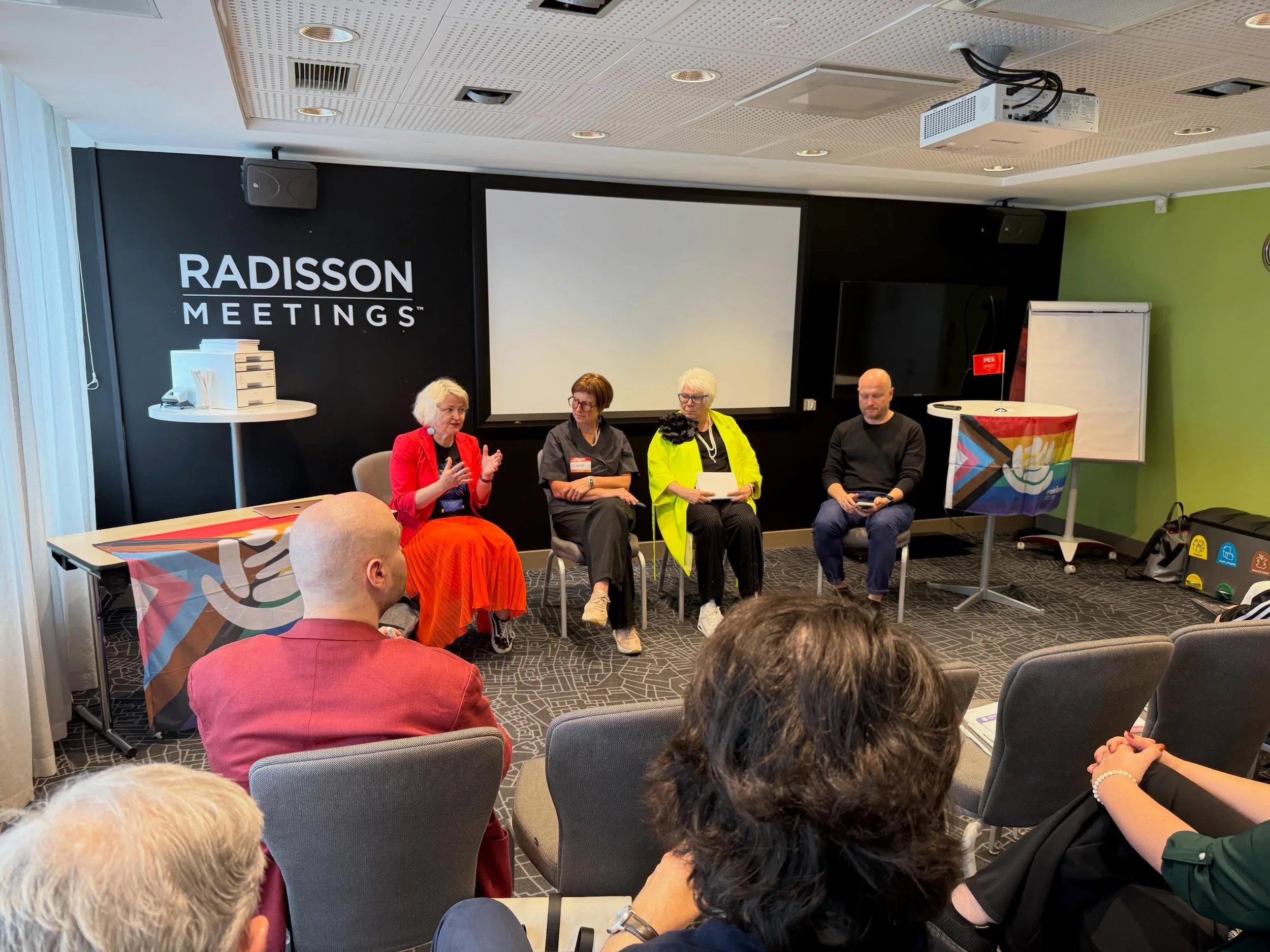 The realm of hate speech and online hate was the focus of the next panel, where we discussed how online hate and anti-LGBTIQ+ rhetoric leads to real world hatred and violence against our community. Kelly Grossthal of the Human Rights Center Estonia p