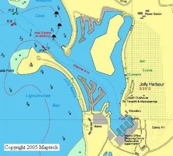 Maps of Antigua and Jolly harbour