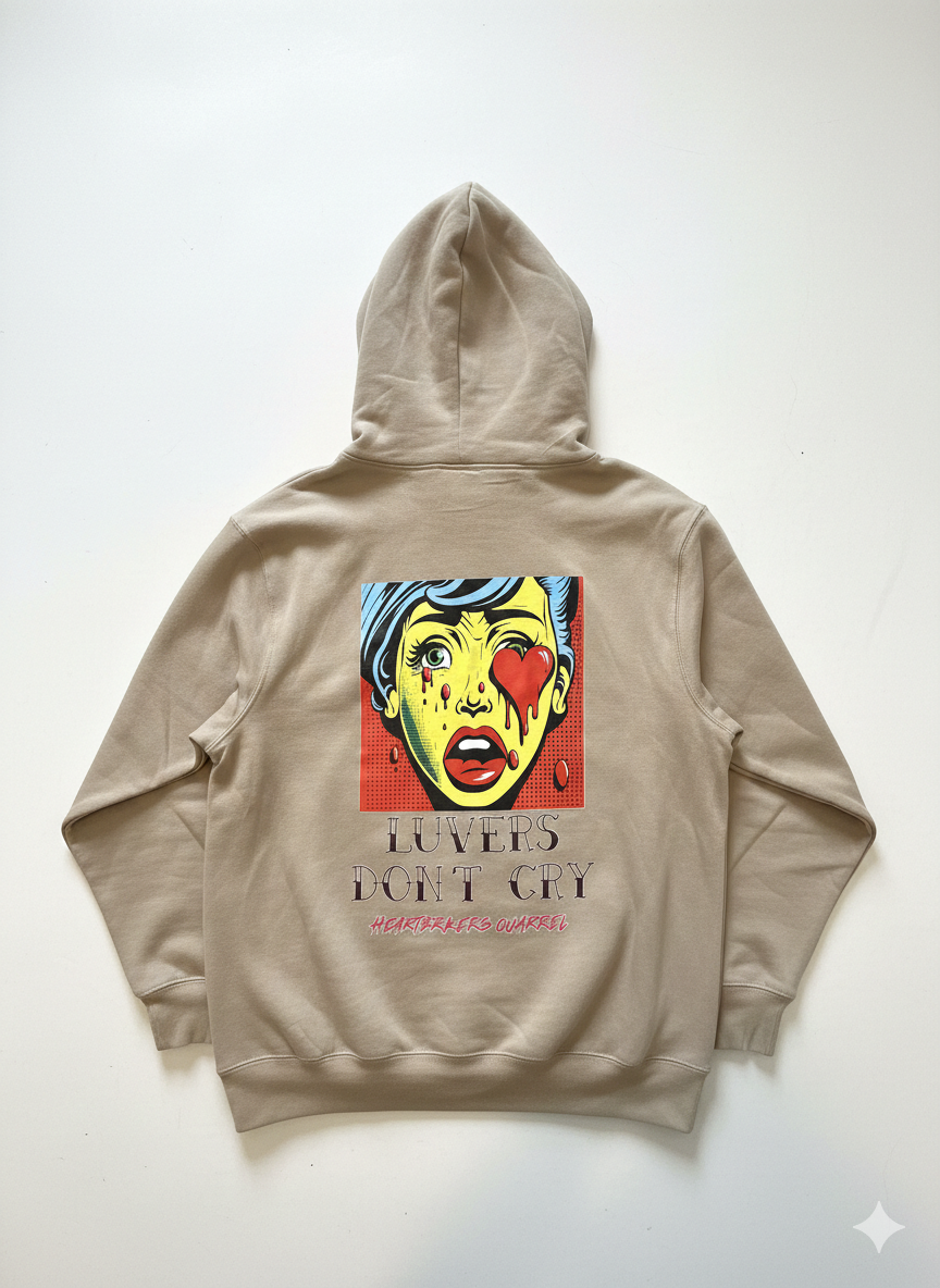 LUVERS DON'T CRY - HEAVYWEIGHT FRENCH HOODIE - NUDE