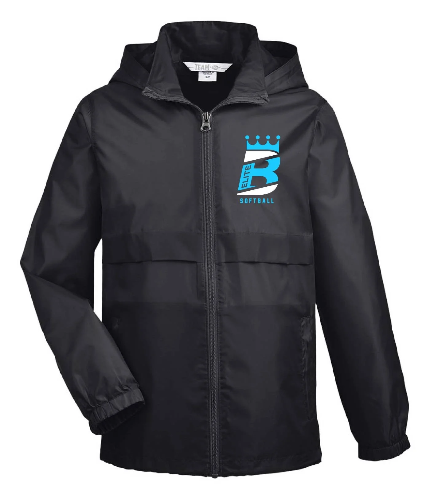 CyanB Windbreaker Youth Black Front.jpg