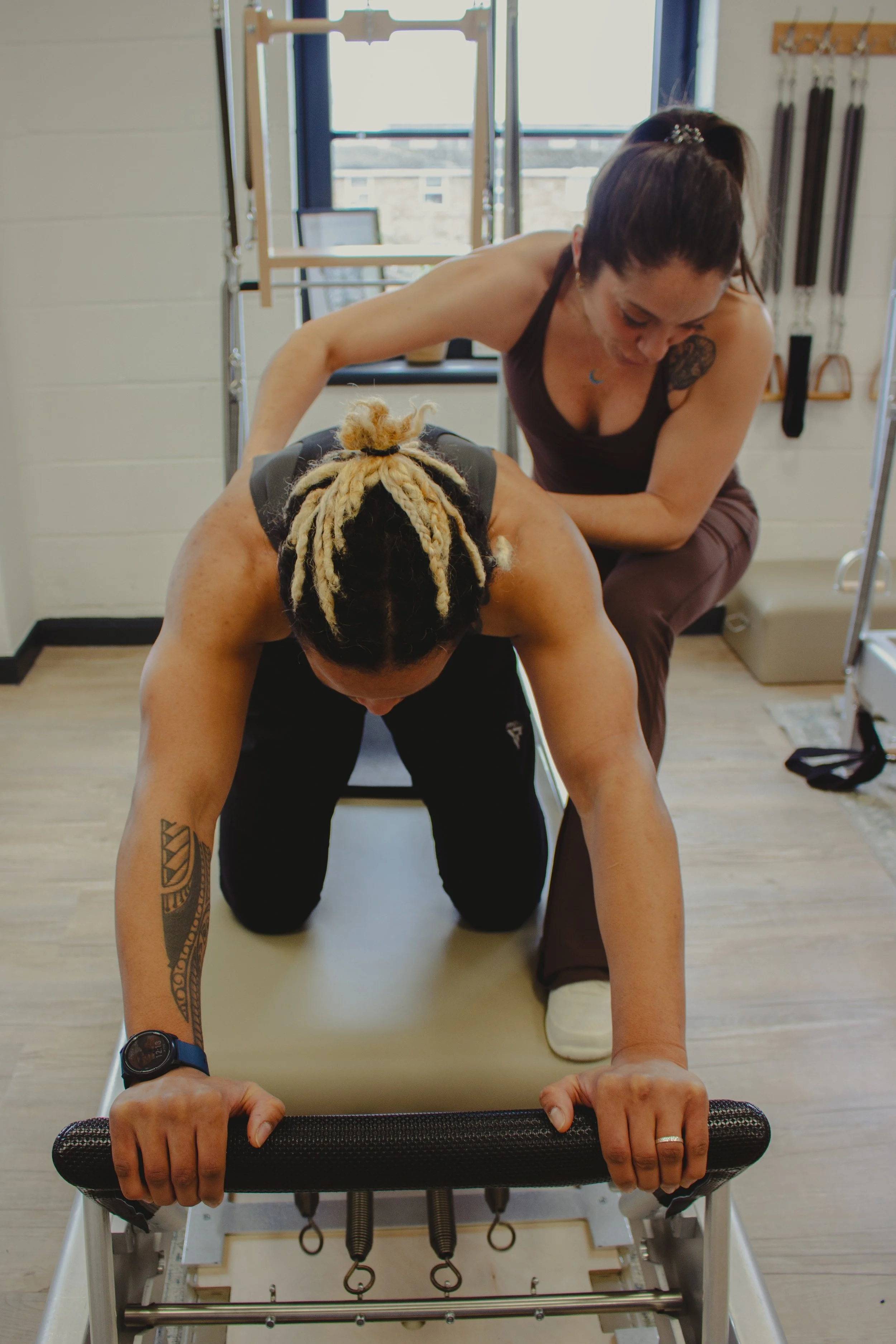 A guided reformer 1:1 class at sw4Pilates studio in Clapham