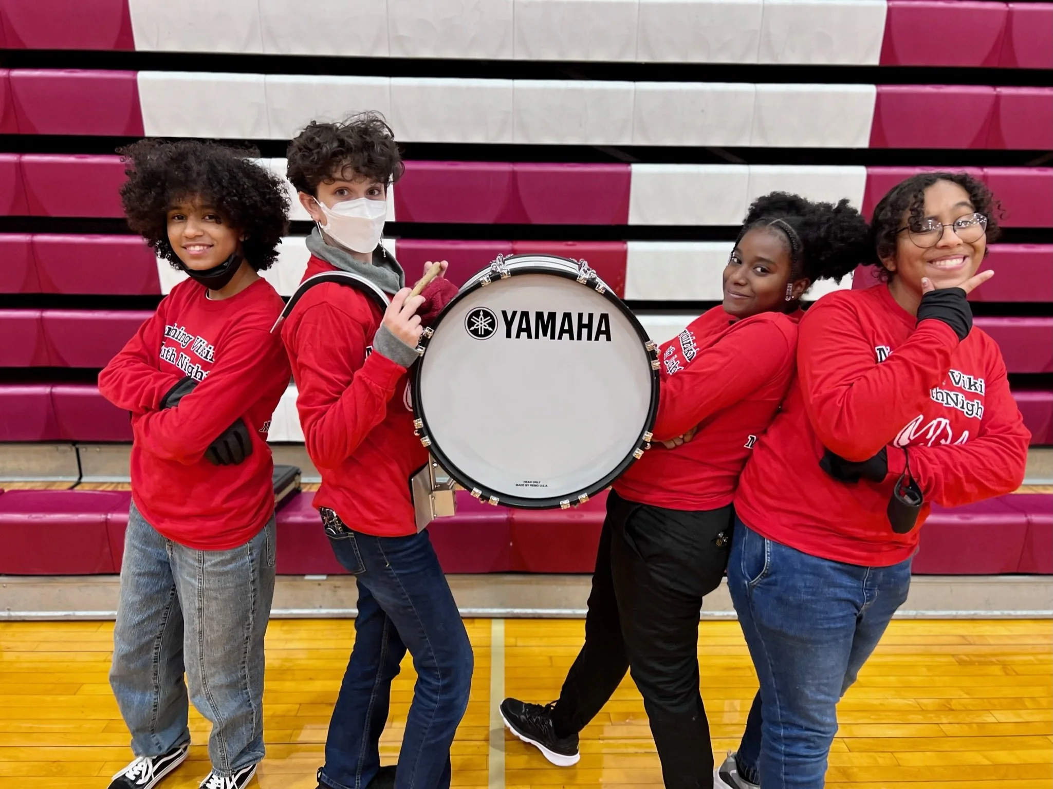 Symphonic Band Students ready to take the field at H-F Youth Night.