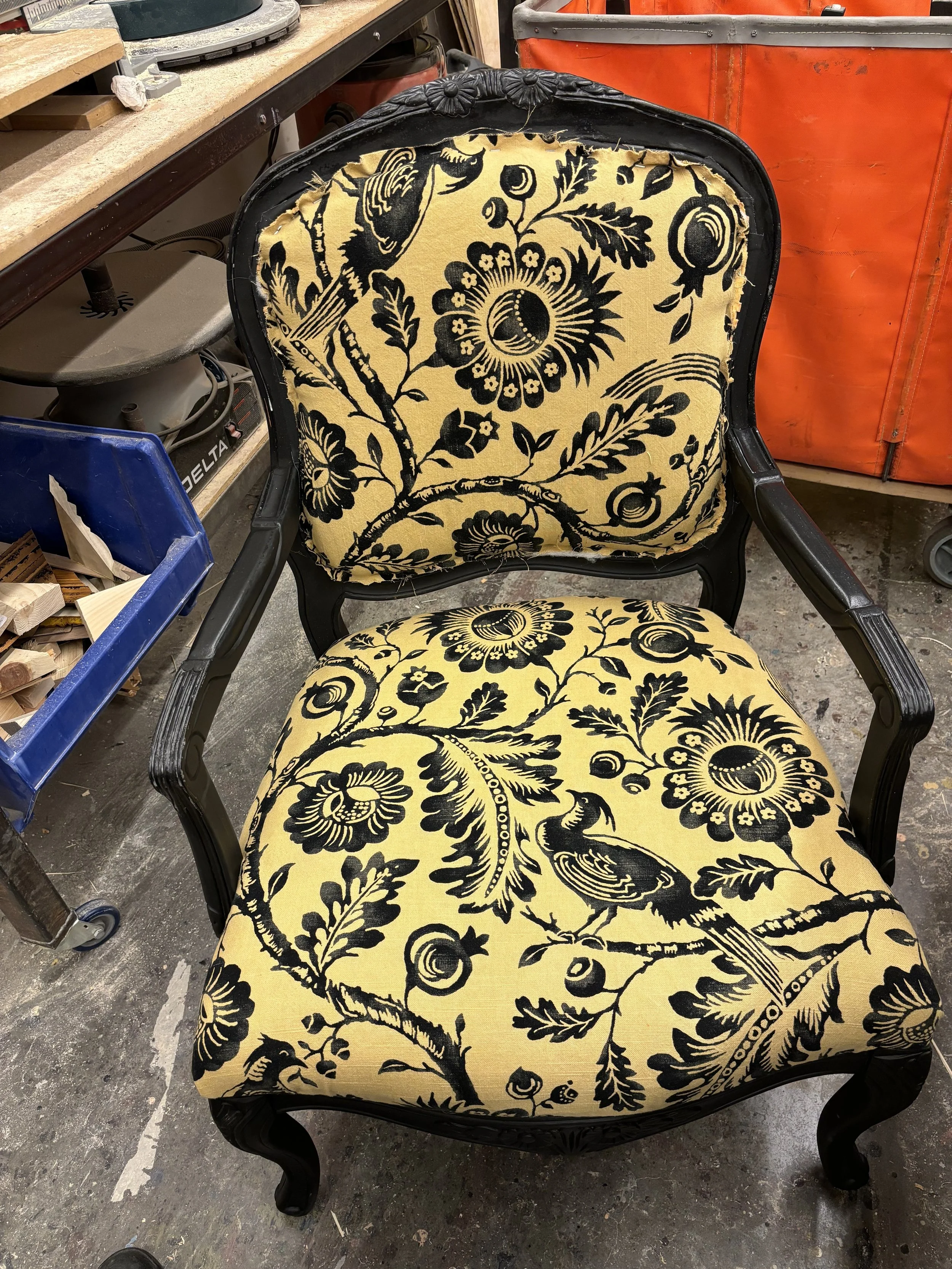 5. Chair cushion done, back all but piping.jpg