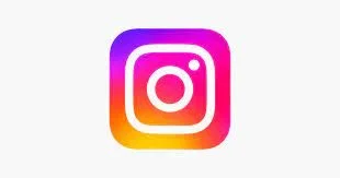 Instagram logo with pink, orange, yellow, and purple gradient background