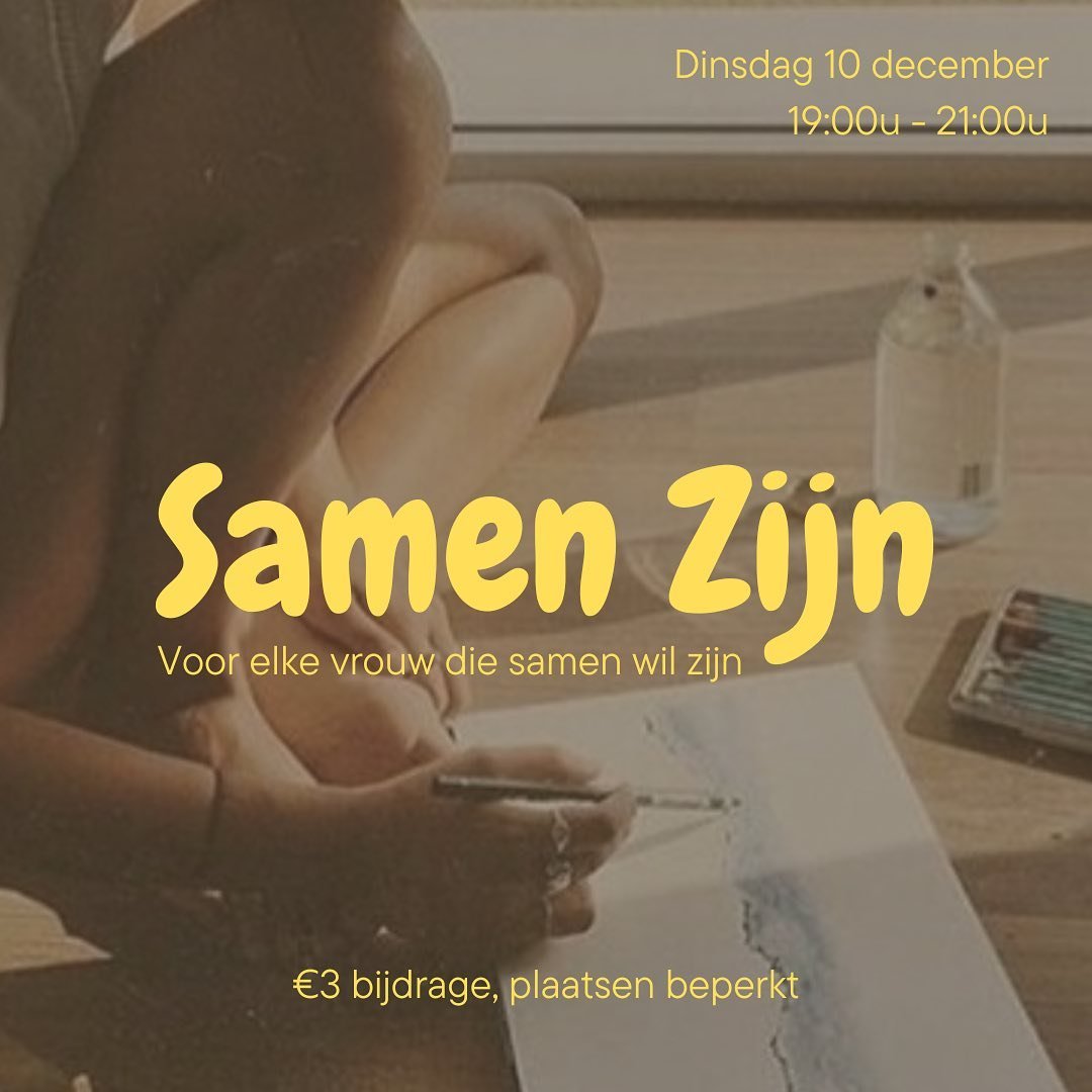 Samenzijn, en ook samen zijn. 

Vermoedelijk de laatste happening van 2024, &eacute;n voordat ik een rustperiode neem tijdens de feestdagen (hierover snel meer)! 

Op Dinsdagavond 10 december ben je heel erg welkom hier in de studio. Om te ontsnappen