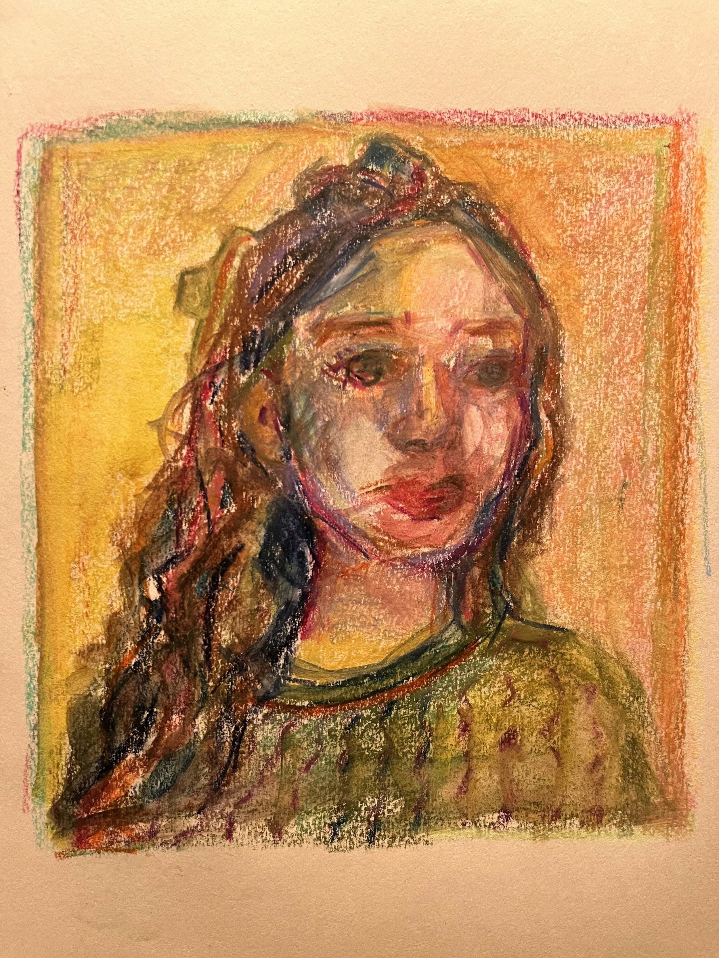 Water-soluble colored pencil on paper.