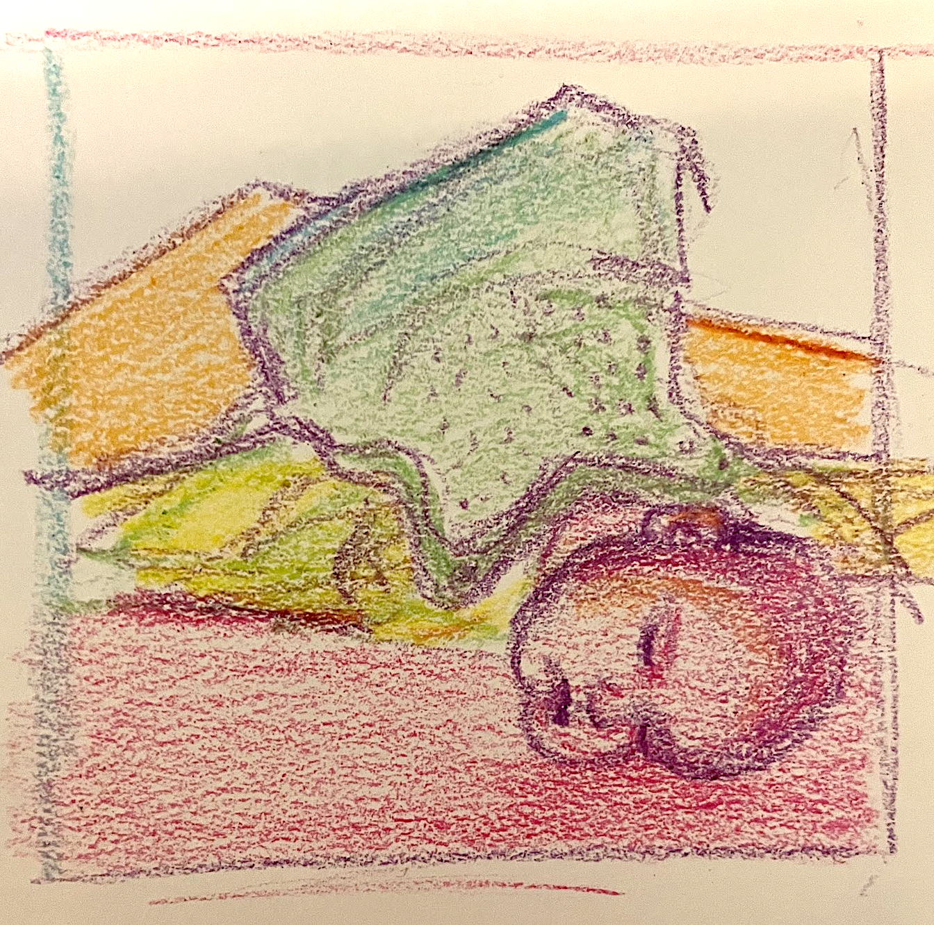 Crayon on paper.
