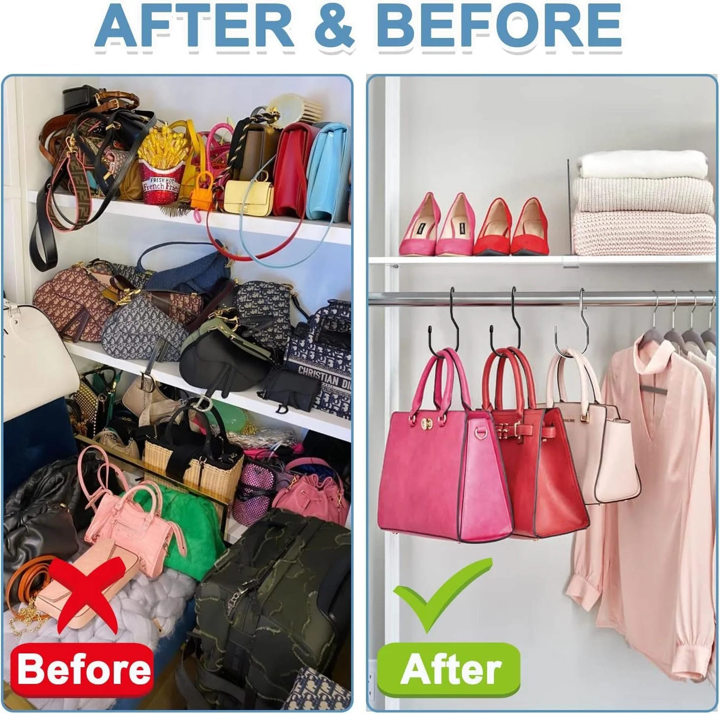 Purse Hanger for Closet Rod