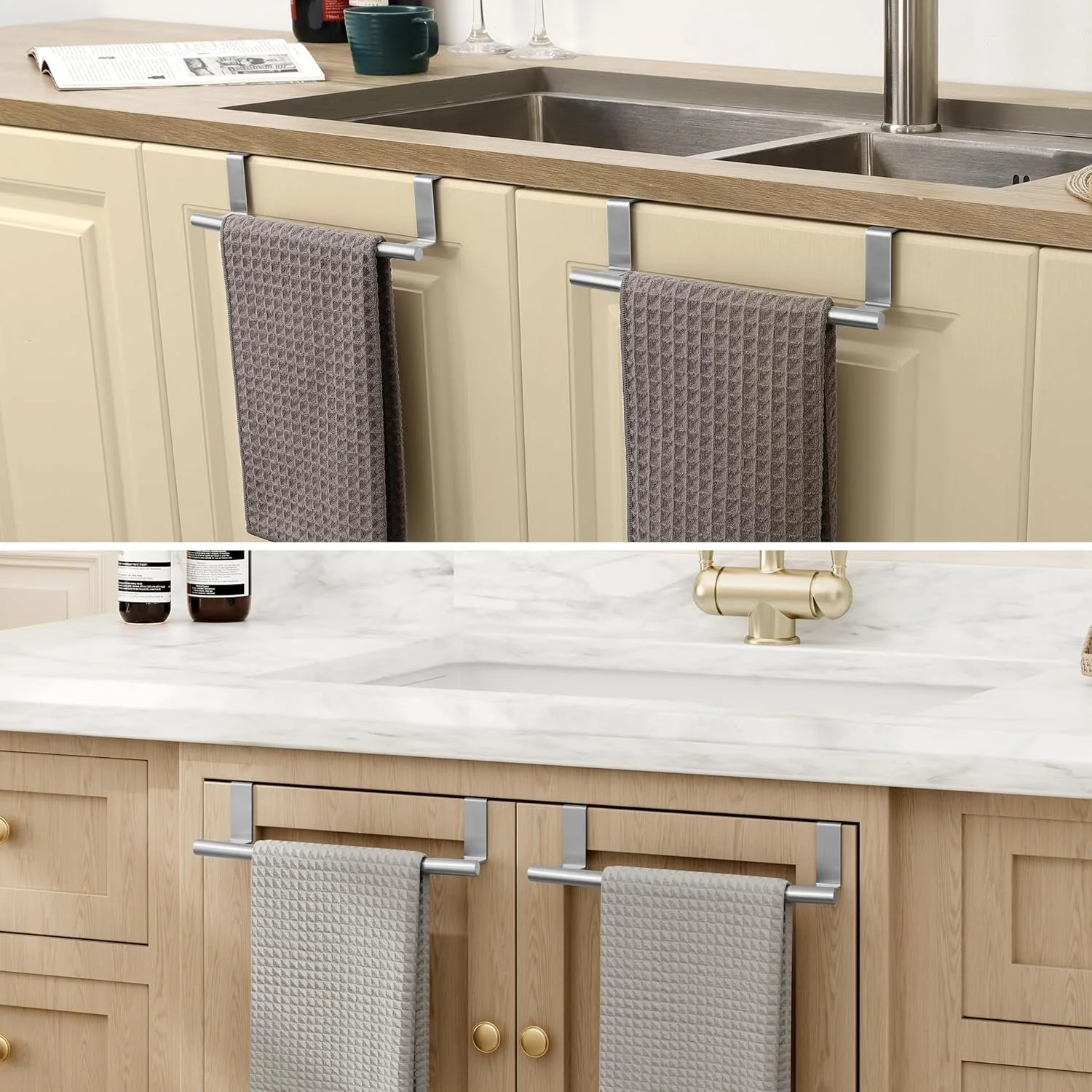 over the cabinet door towel rack