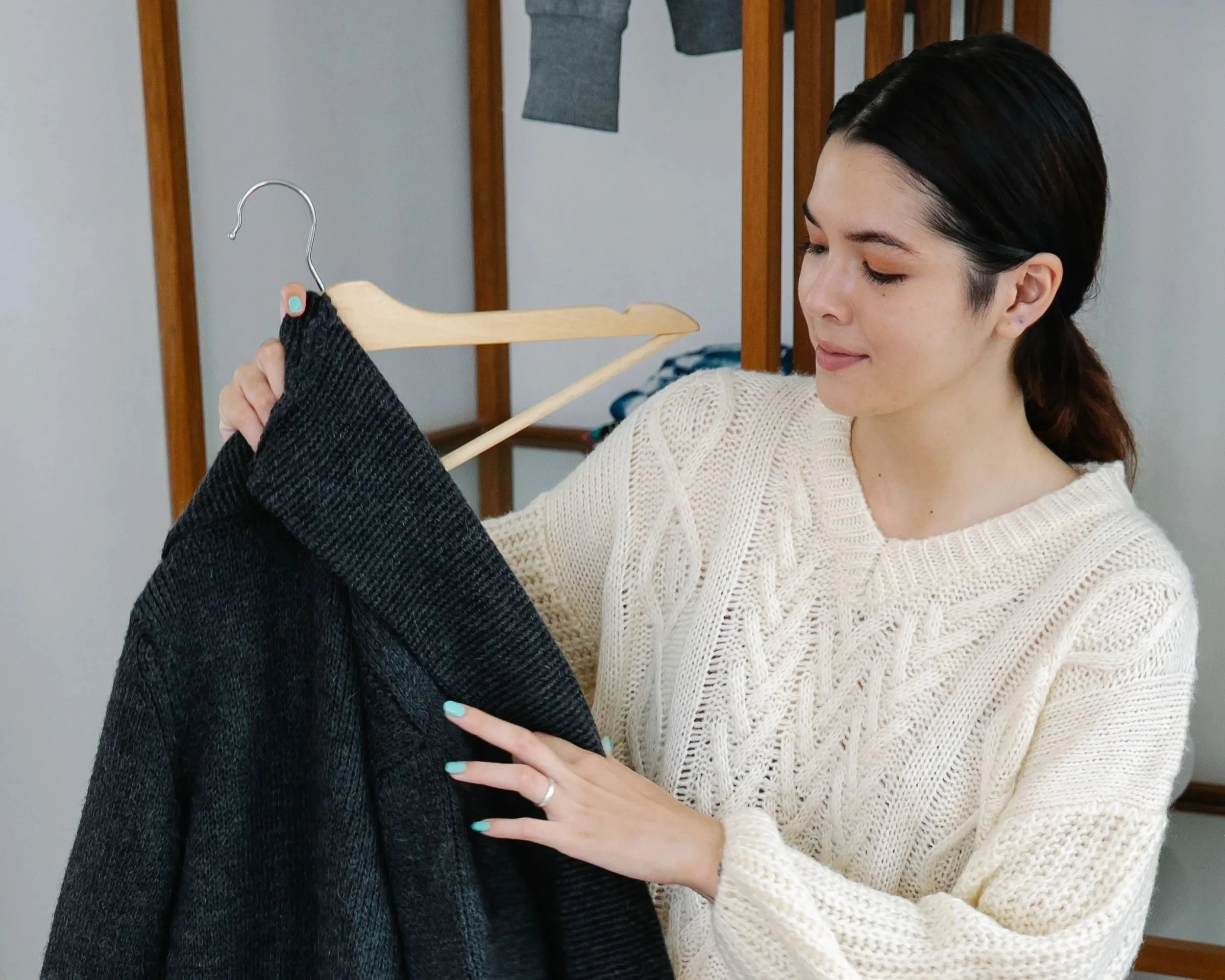 woman with a sweater jacket