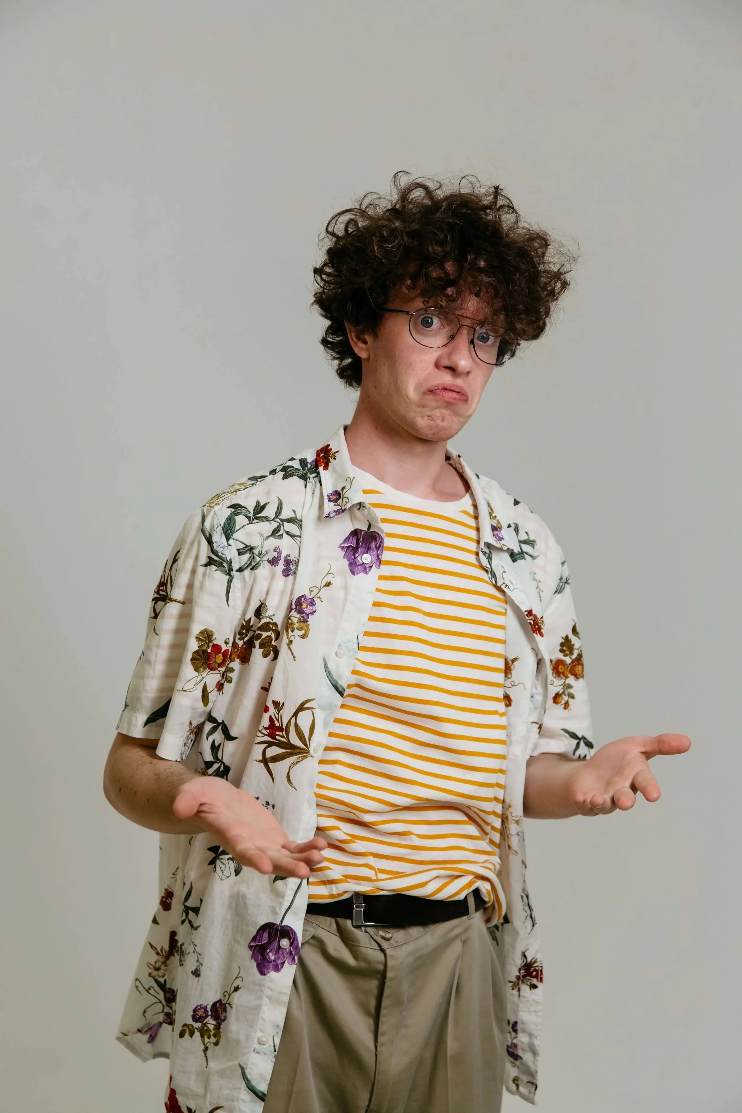 man asking if his outfit is okay
