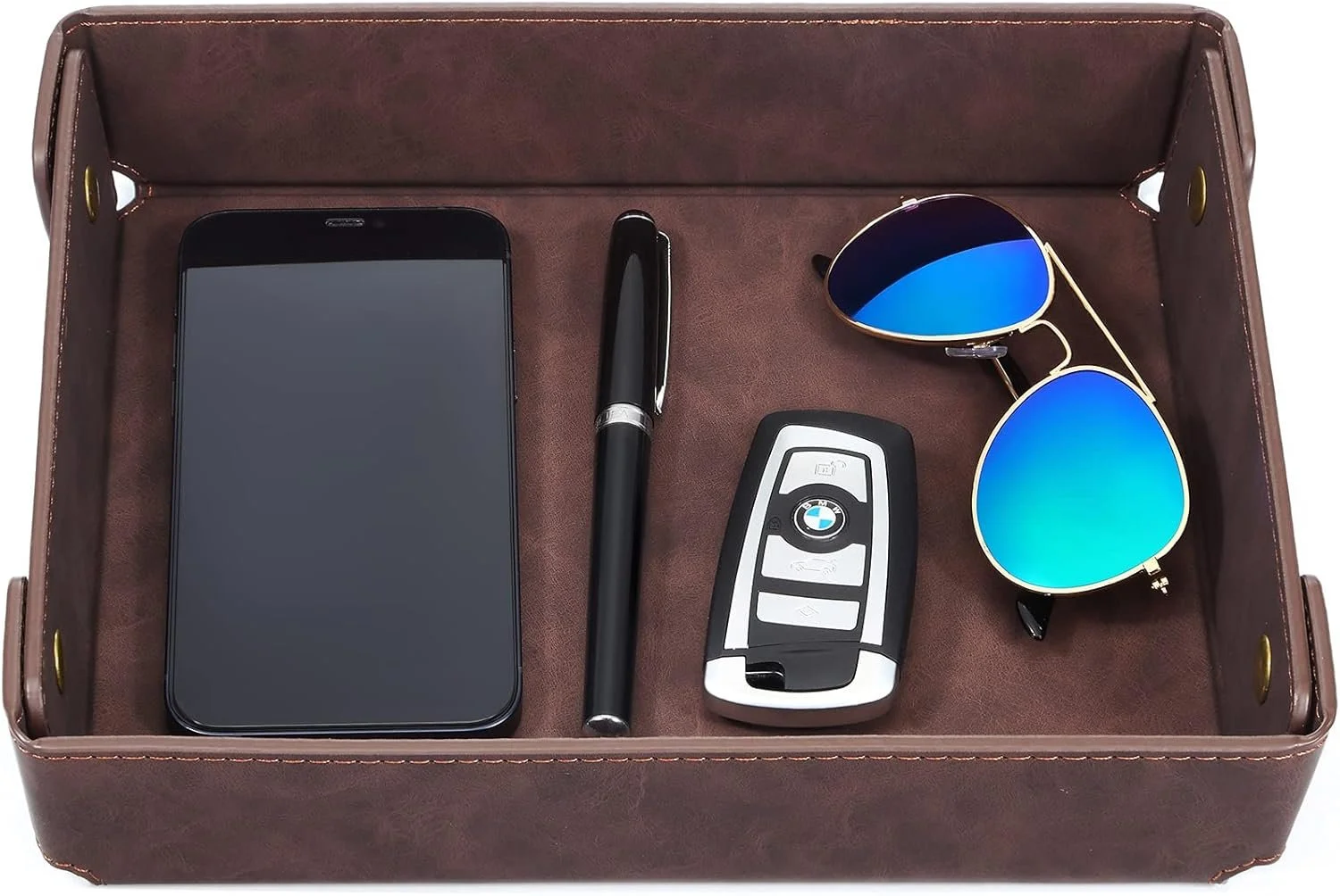 Casirena Faux Leather Entryway Tray