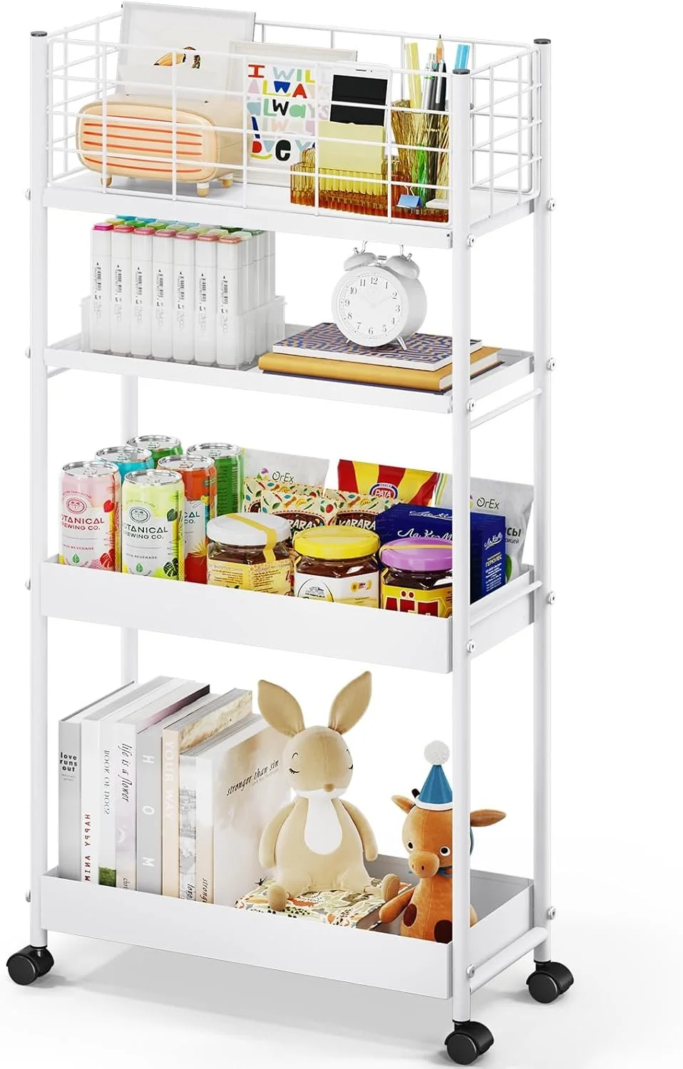 KINGRACK 4-Tier Slim Storage Cart