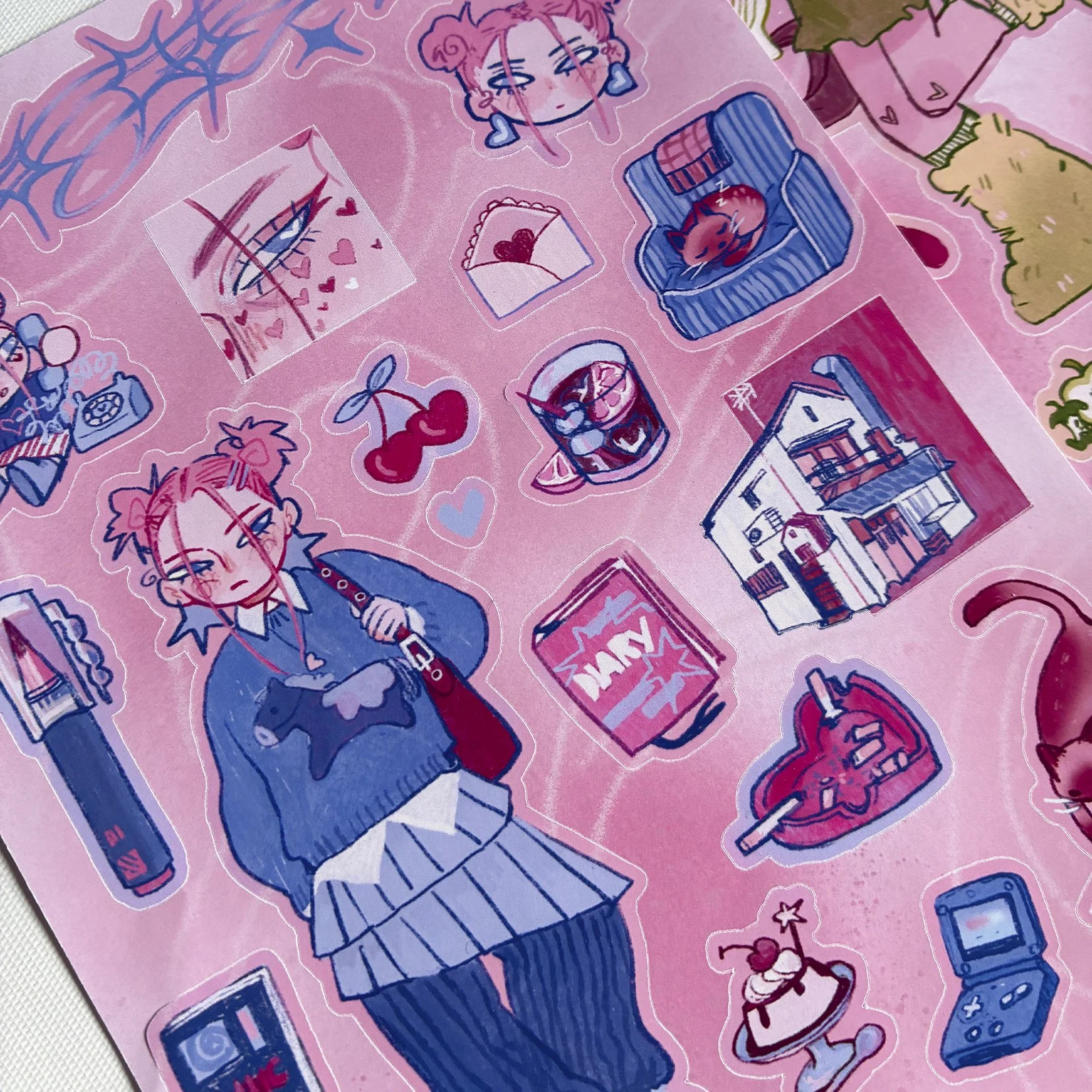 Pinku girls Sticker sheet