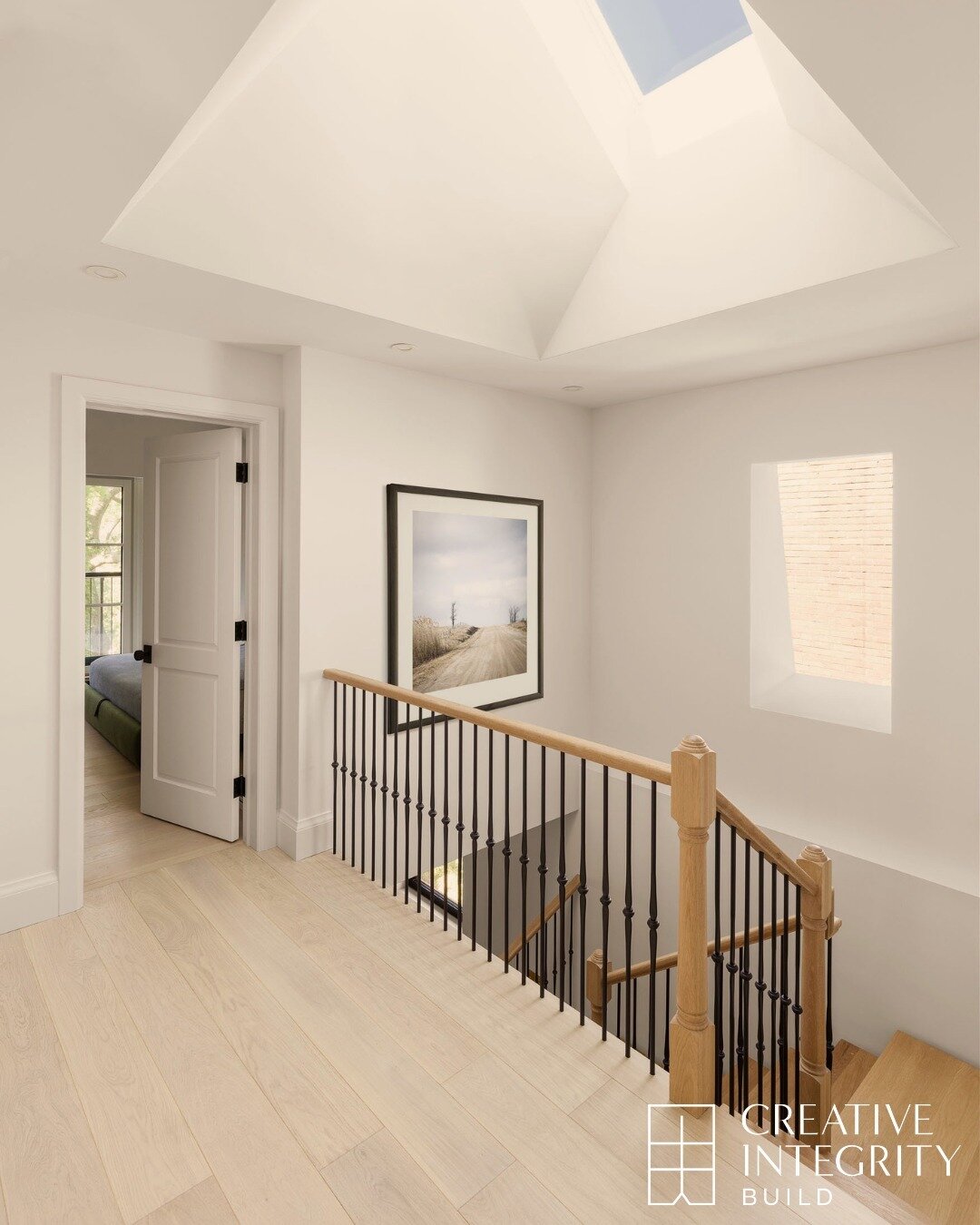 This gorgeous stair hall is practically made for mornings such as his one. Three bedrooms and two bathrooms, converging into this beautifully calm and sunlite space. Could there be a better, more inspiring way for a family to start their day? Coffee'