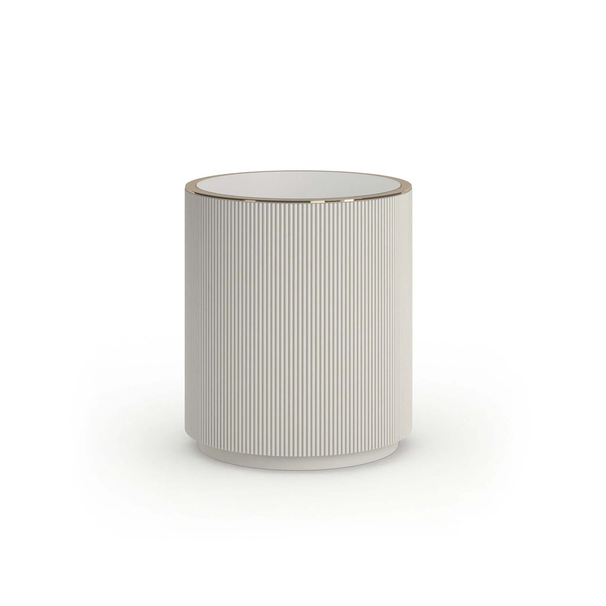 LOVE ROUND END TABLE - MATTE PEARL
