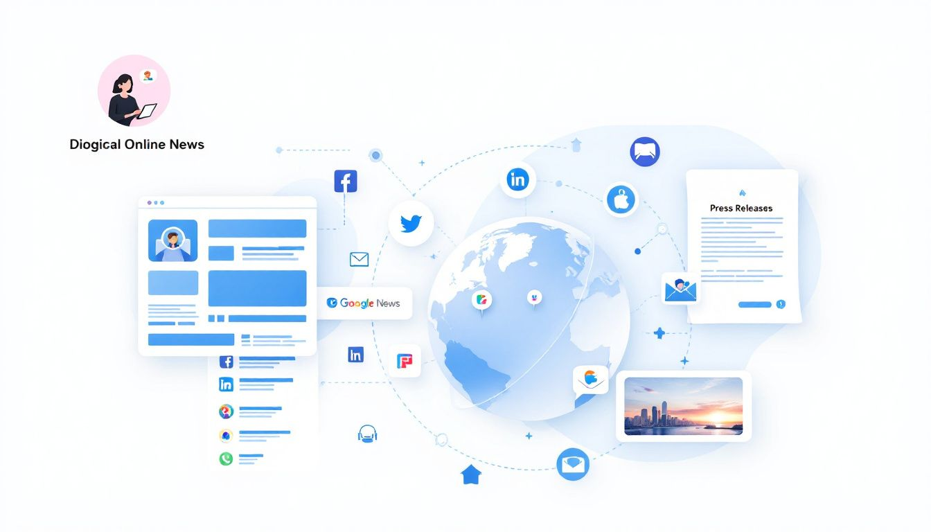 An overview of online news platforms that can distribute press releases.