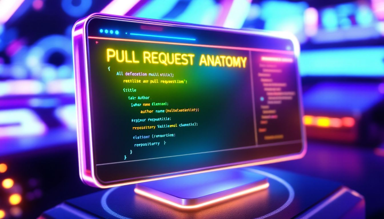 The anatomy of a pull request example , detailing its components and structure.