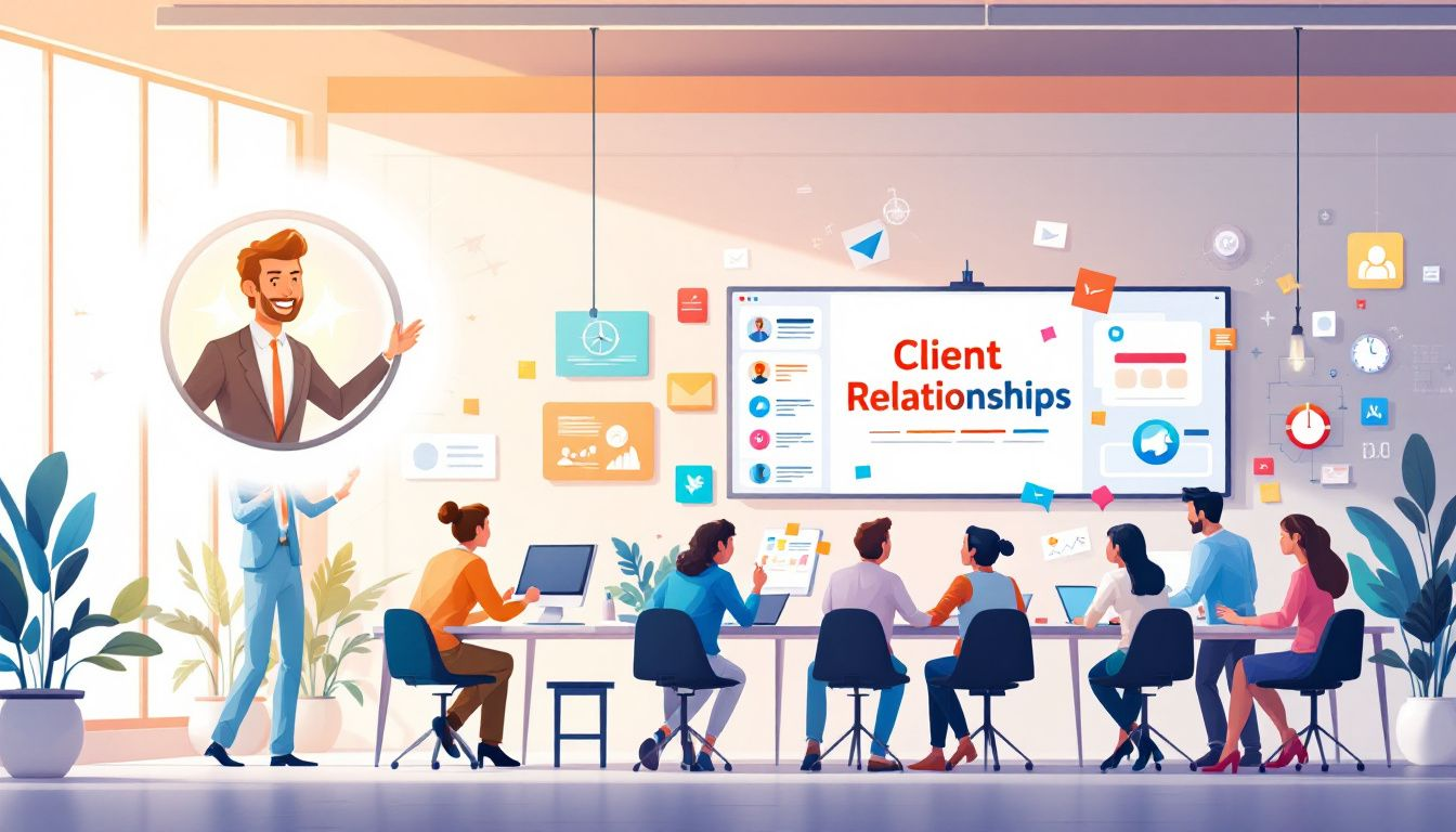 Managing client relationships in a public relations agency.