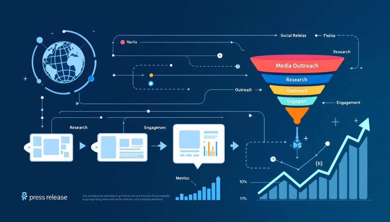 A person researching relevant media outlets for press release distribution.