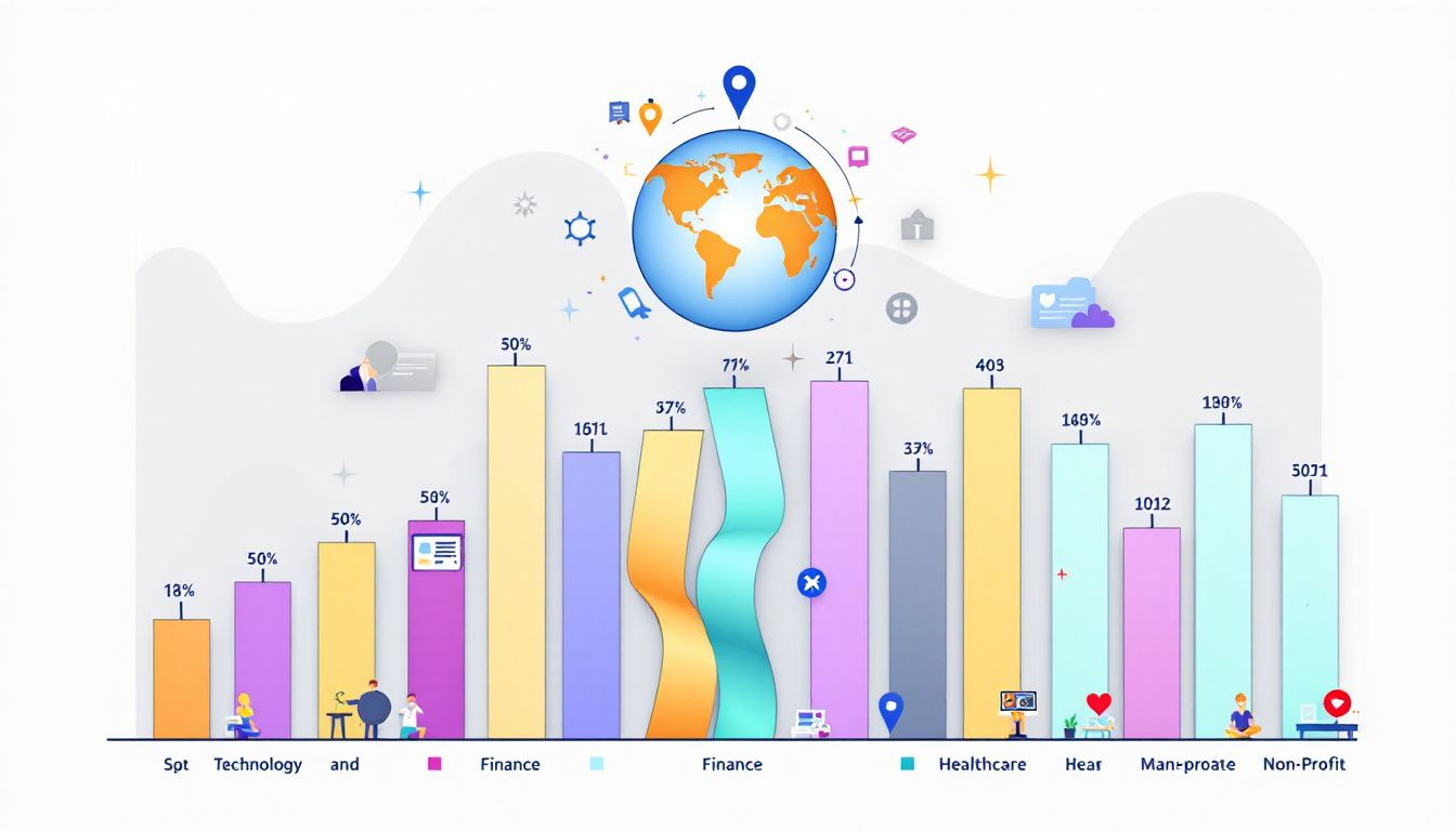 A chart illustrating how press release length varies across different industries.