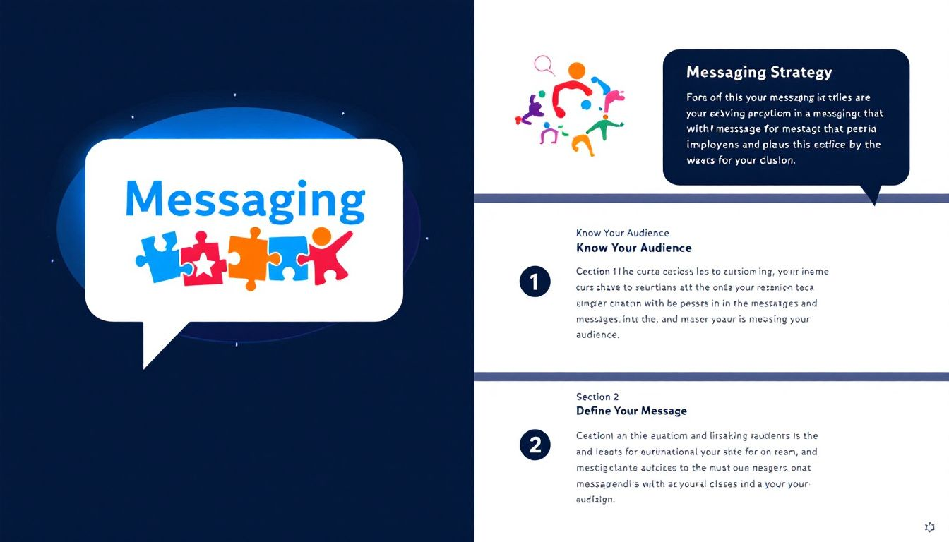 An infographic illustrating the key elements of a messaging strategy.