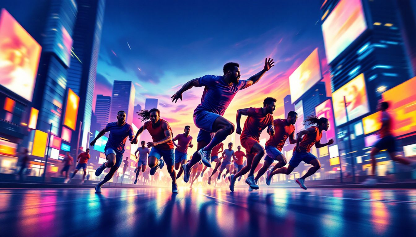 A visually striking campaign poster for a sports brand