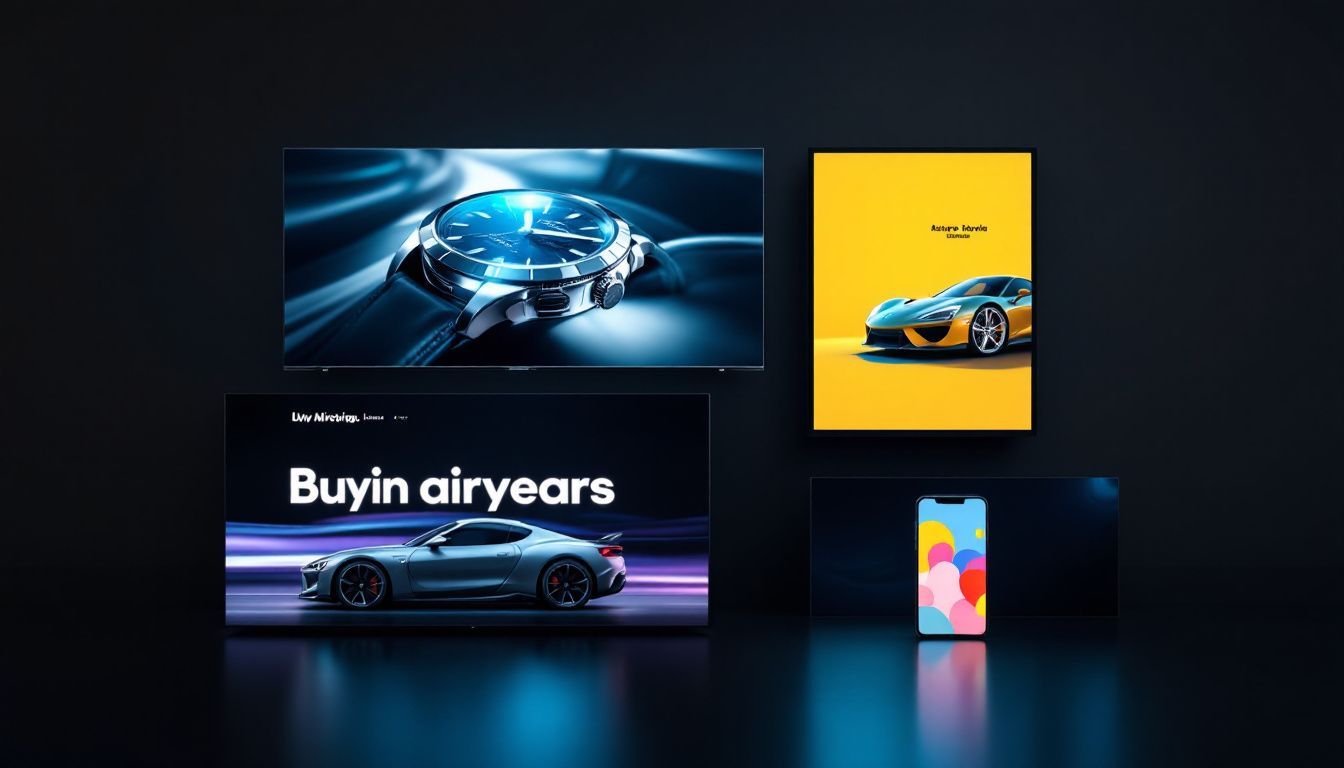 A collage of various advertisements showcasing different advertising mediums.