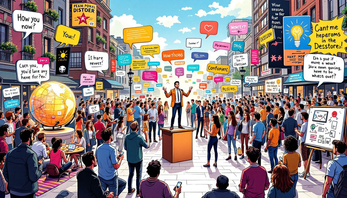 An illustration representing public communication concepts.